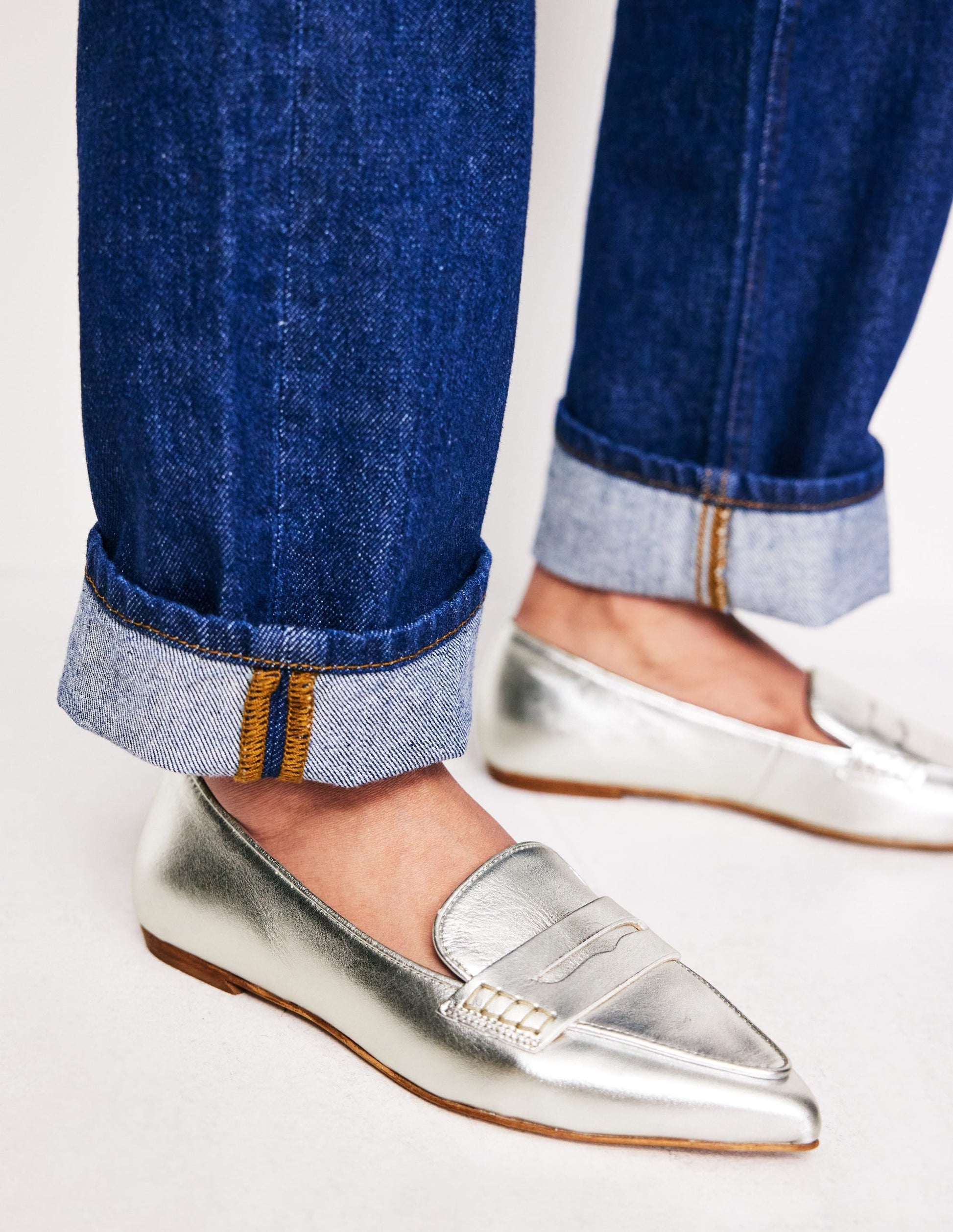 Pointed Loafers-Silver-1