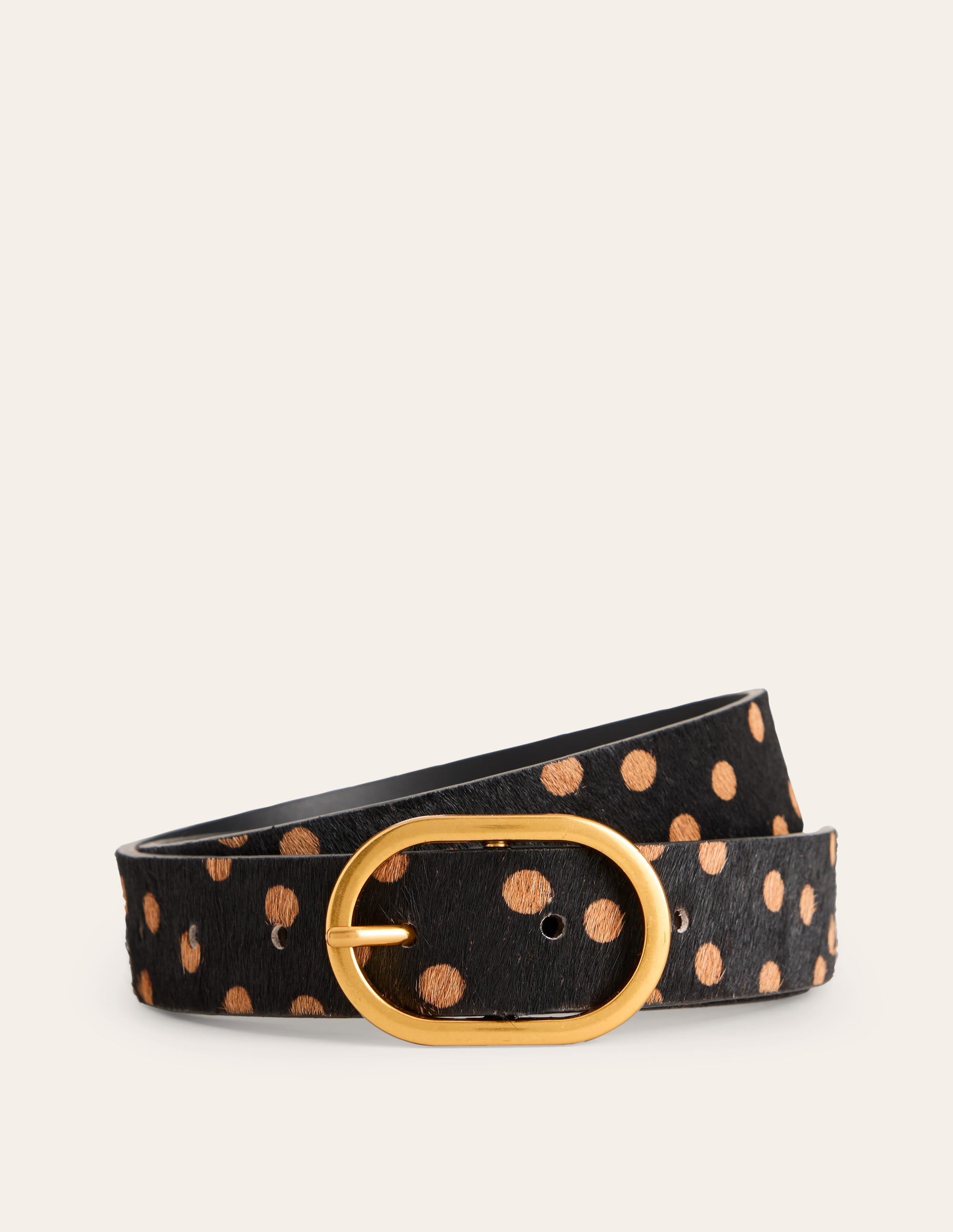 Classic Leather Belt-Black and Camel Spot - Image 2
