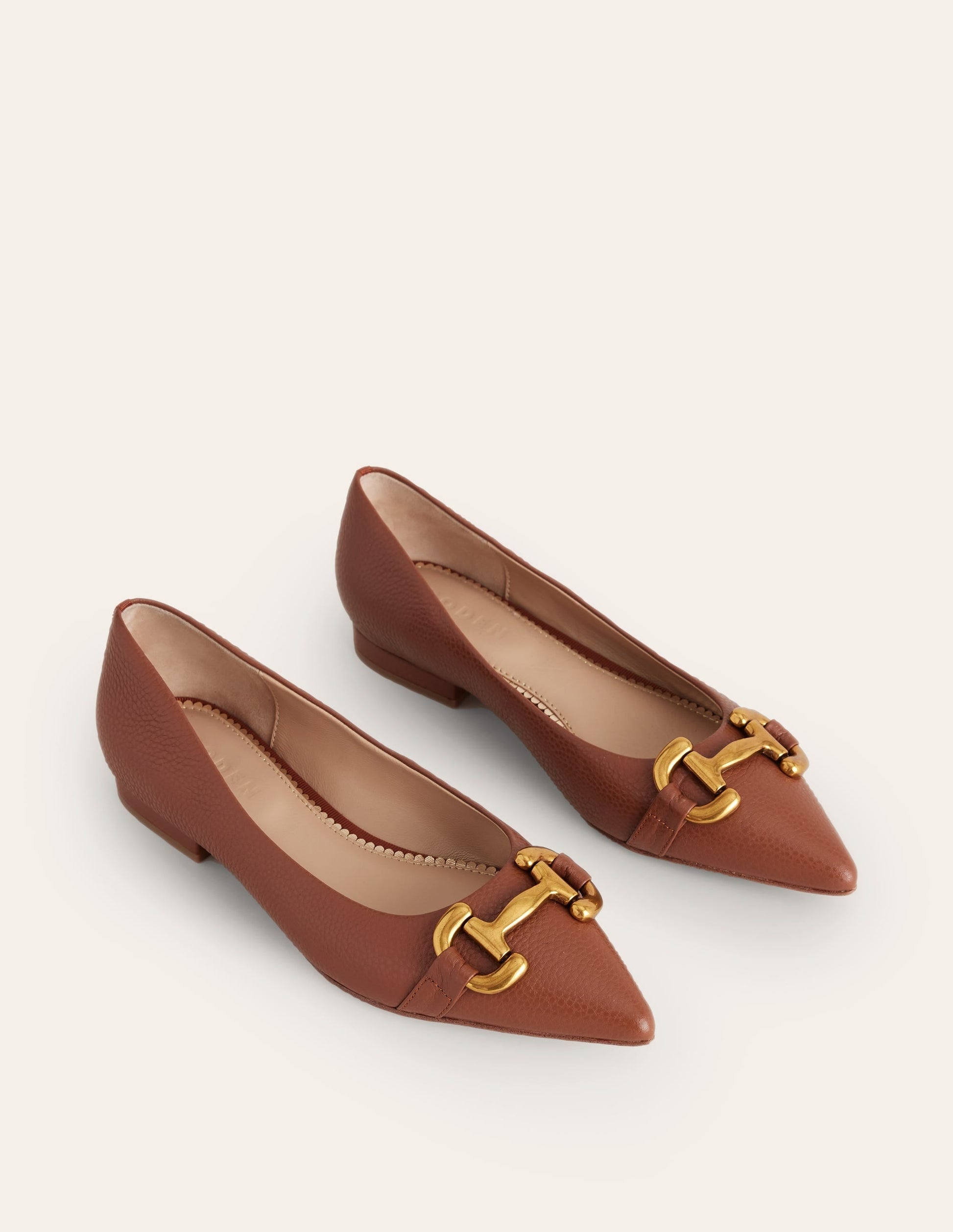 Iris Snaffle Ballet Flat-Tan-3