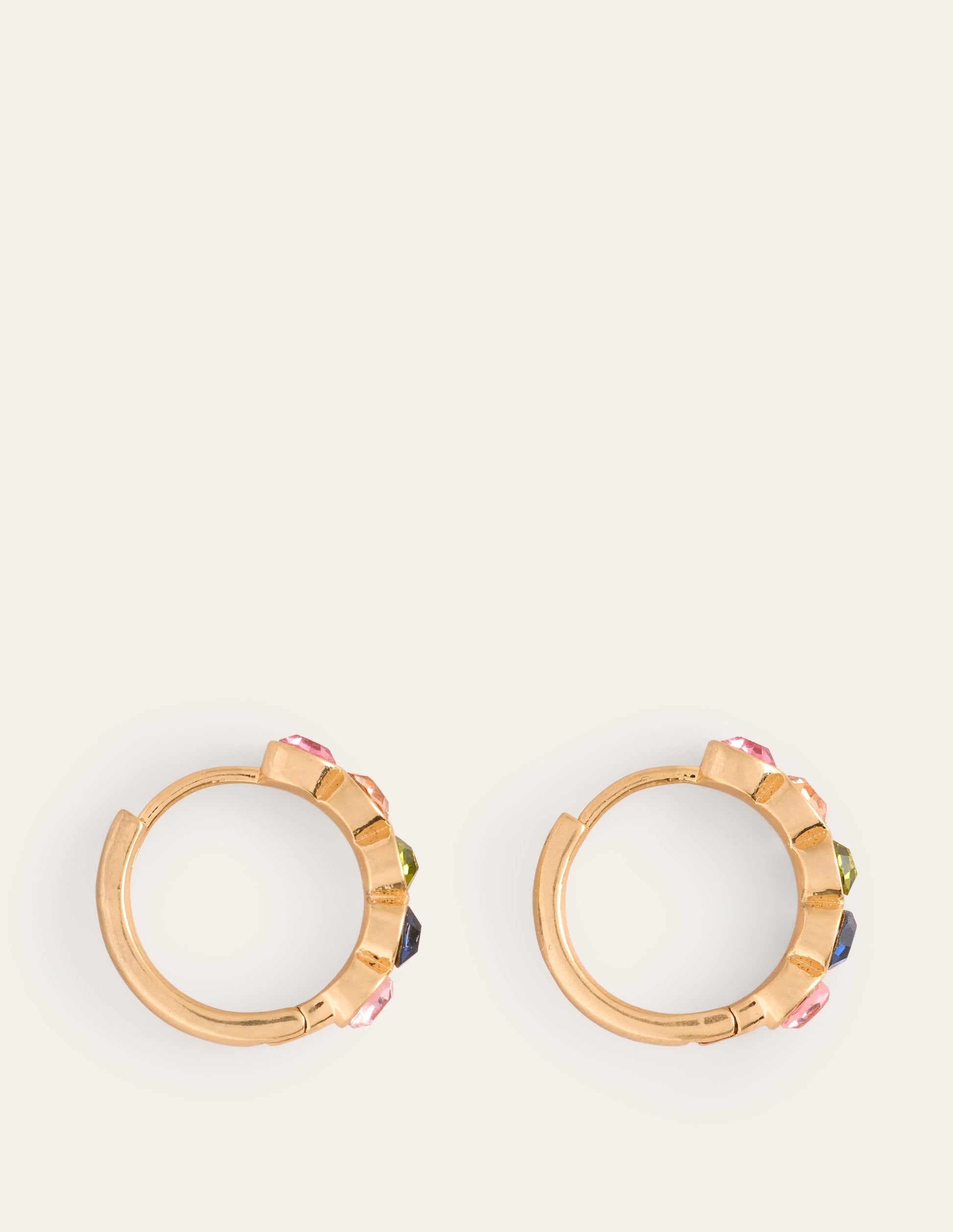 Jewelled Huggie Earrings-Multi-2