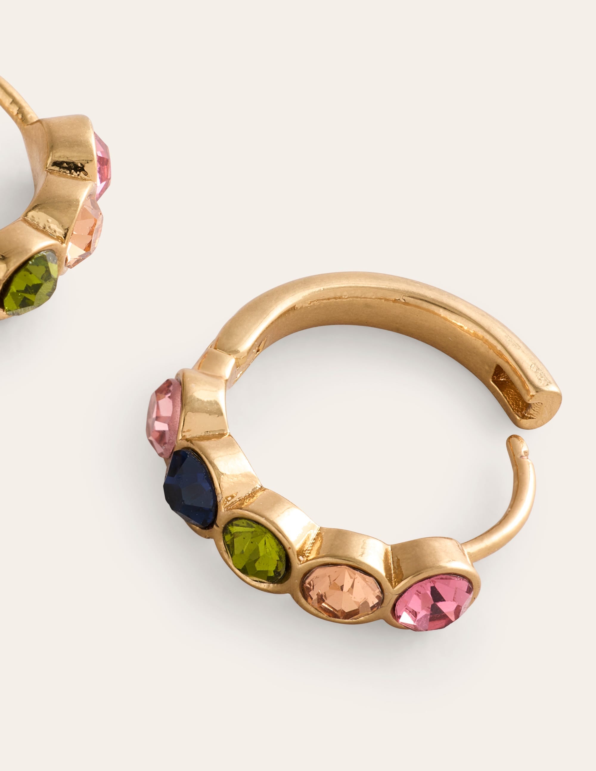 Jewelled Huggie Earrings-Multi - Image 3