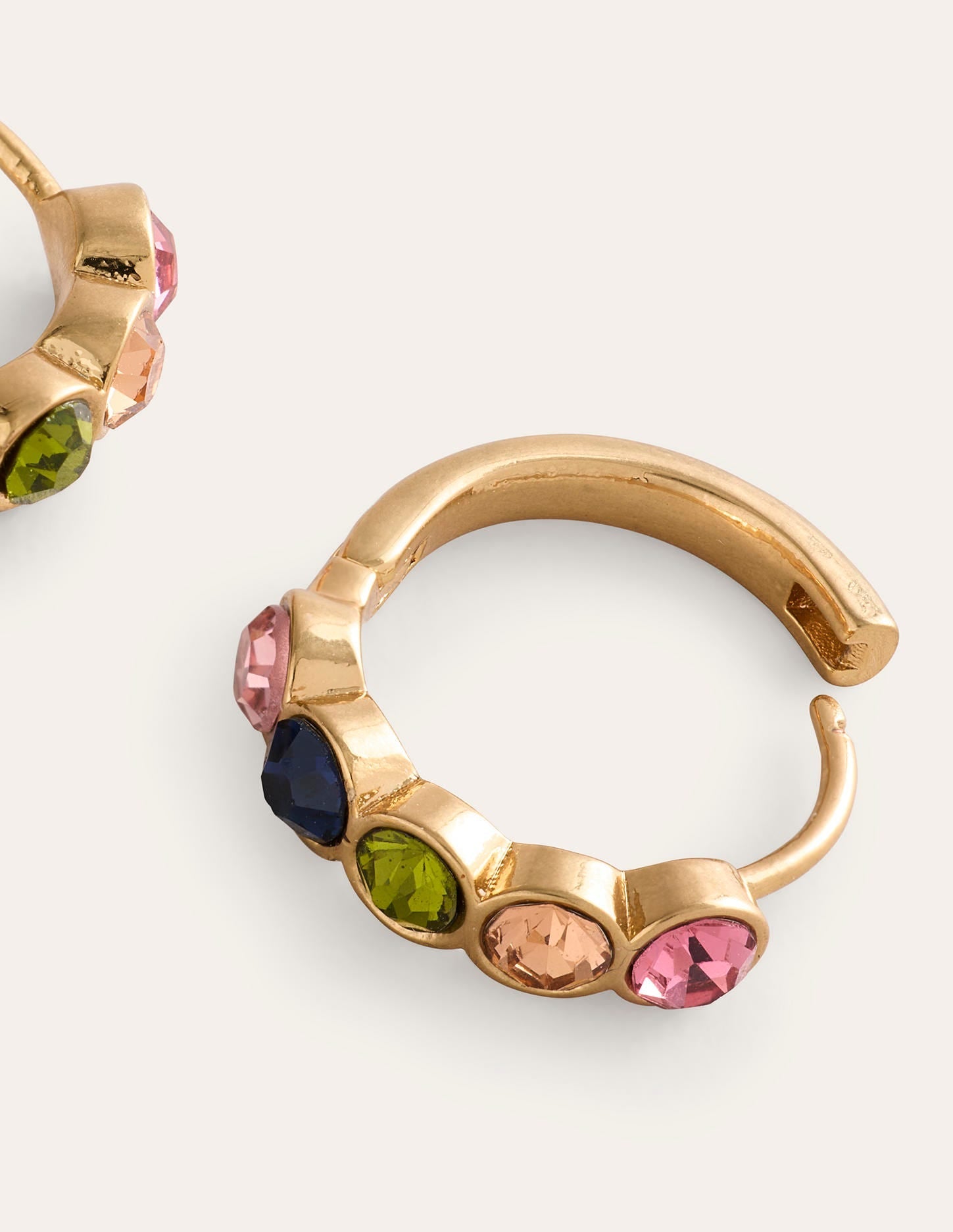 Jewelled Huggie Earrings-Multi - Image 4
