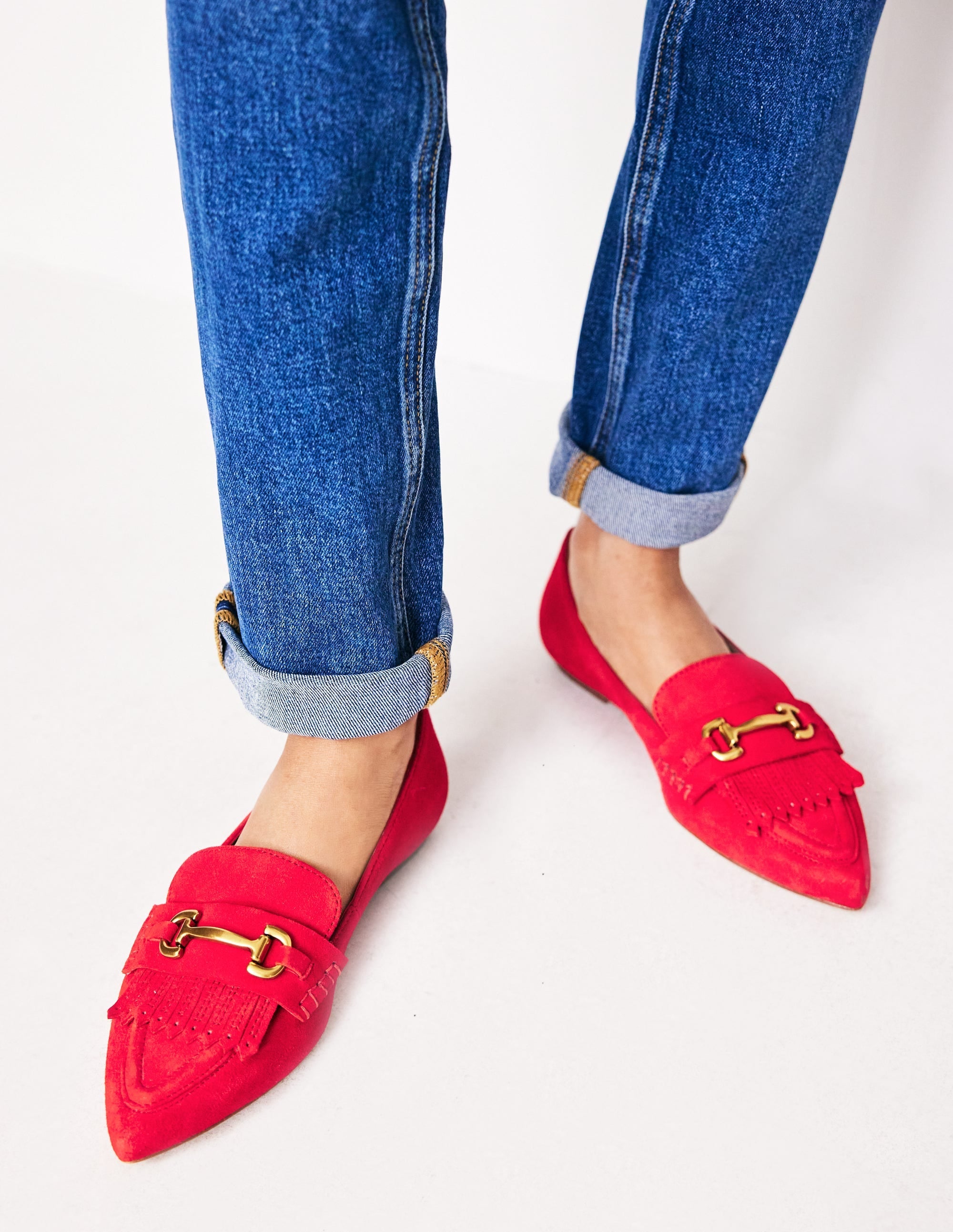 Iris Ghillie Loafers-Red Suede - Image 1