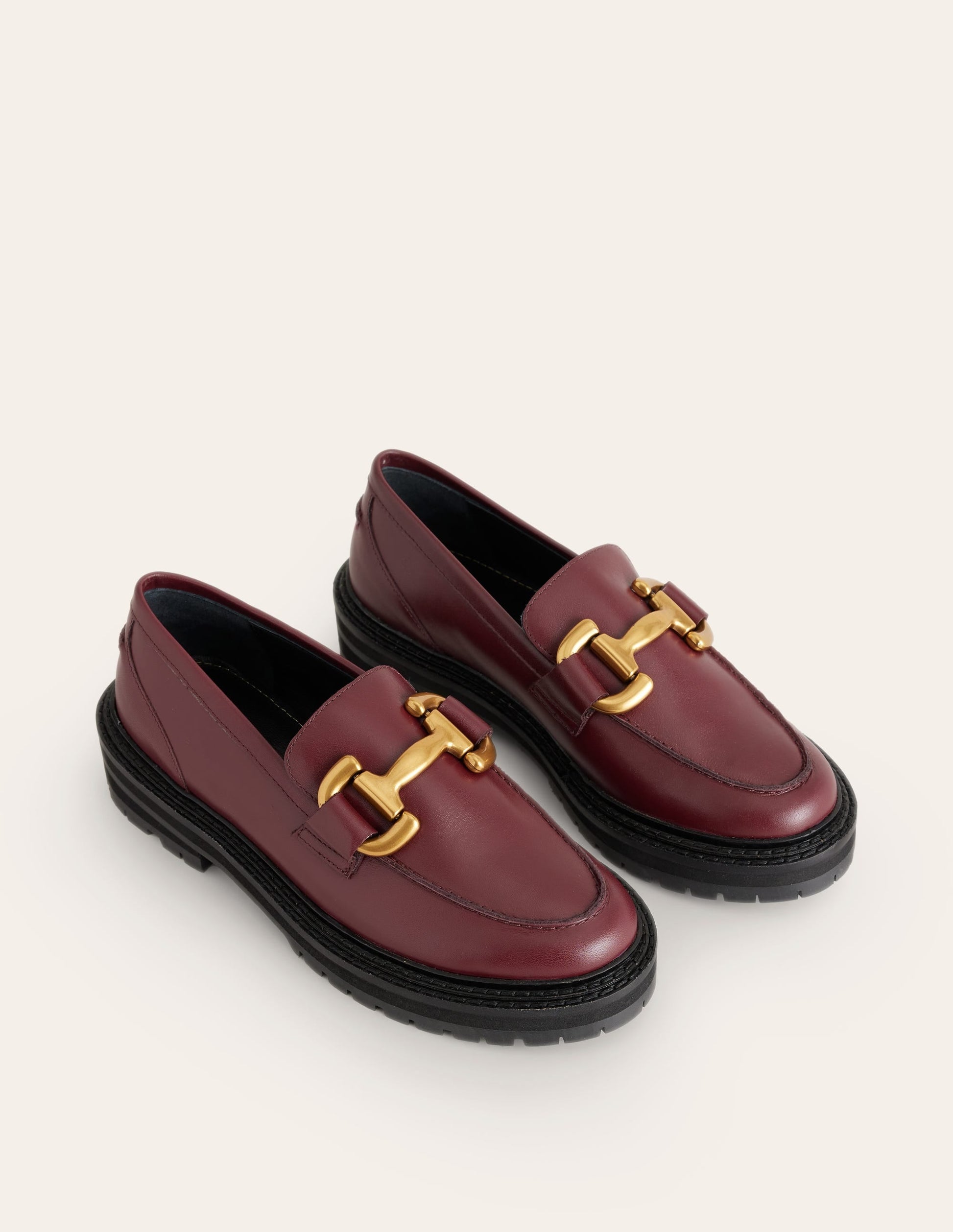 Iris Chunky Snaffle Loafers-Oxblood-3