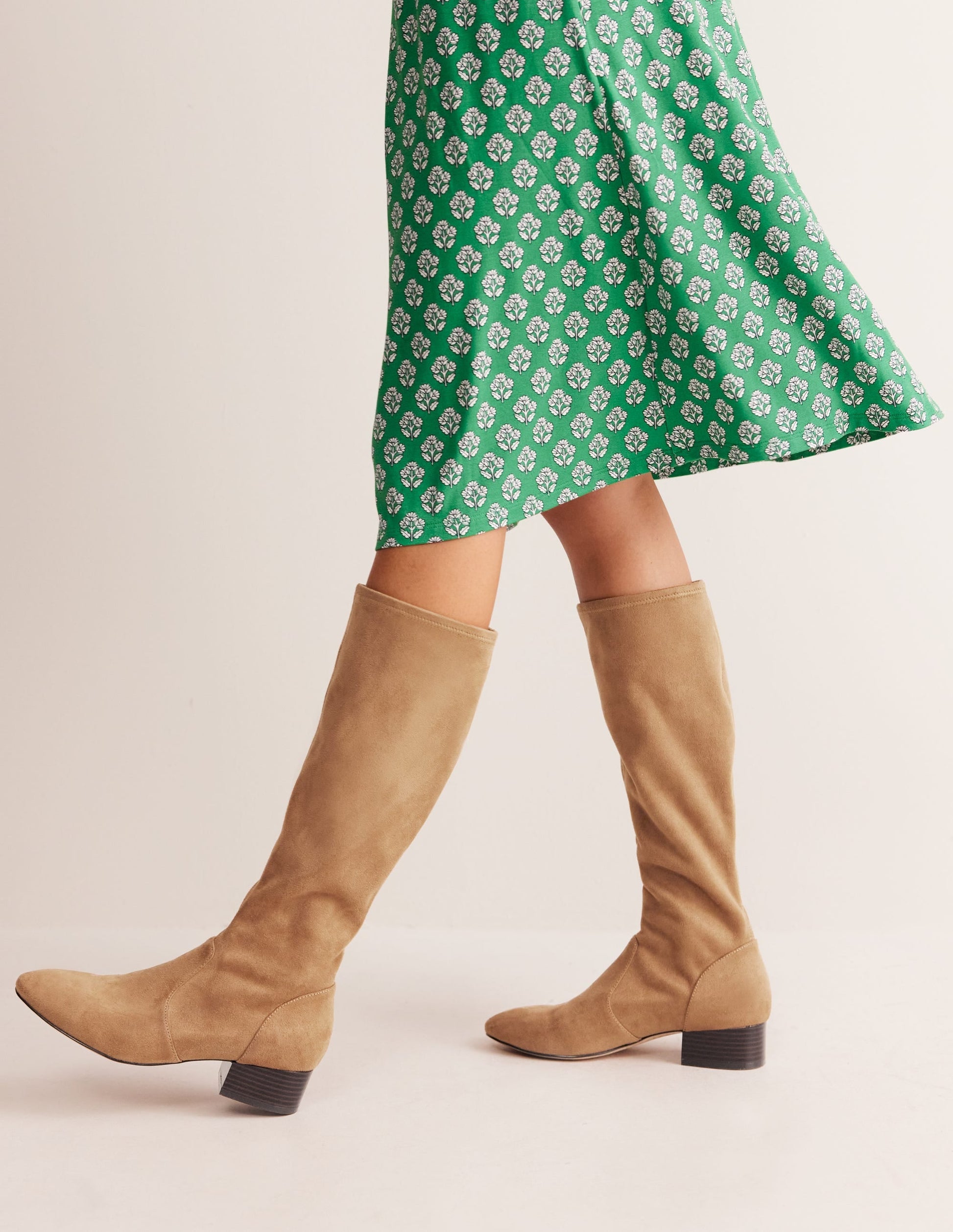 Flat Stretch Knee Boots-Acorn-2