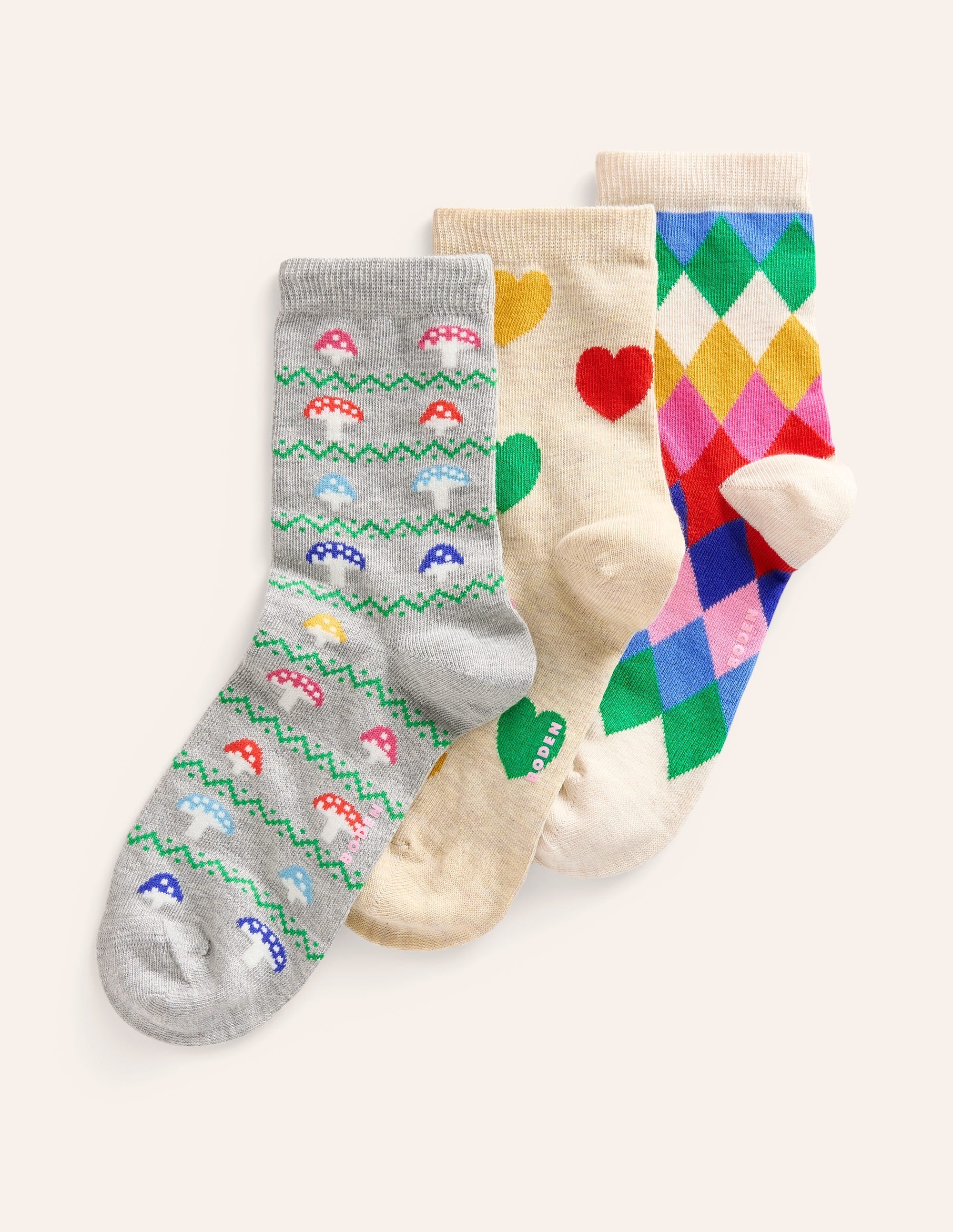 3 Pack Novelty Socks-Rainbow Novelty - Image 2