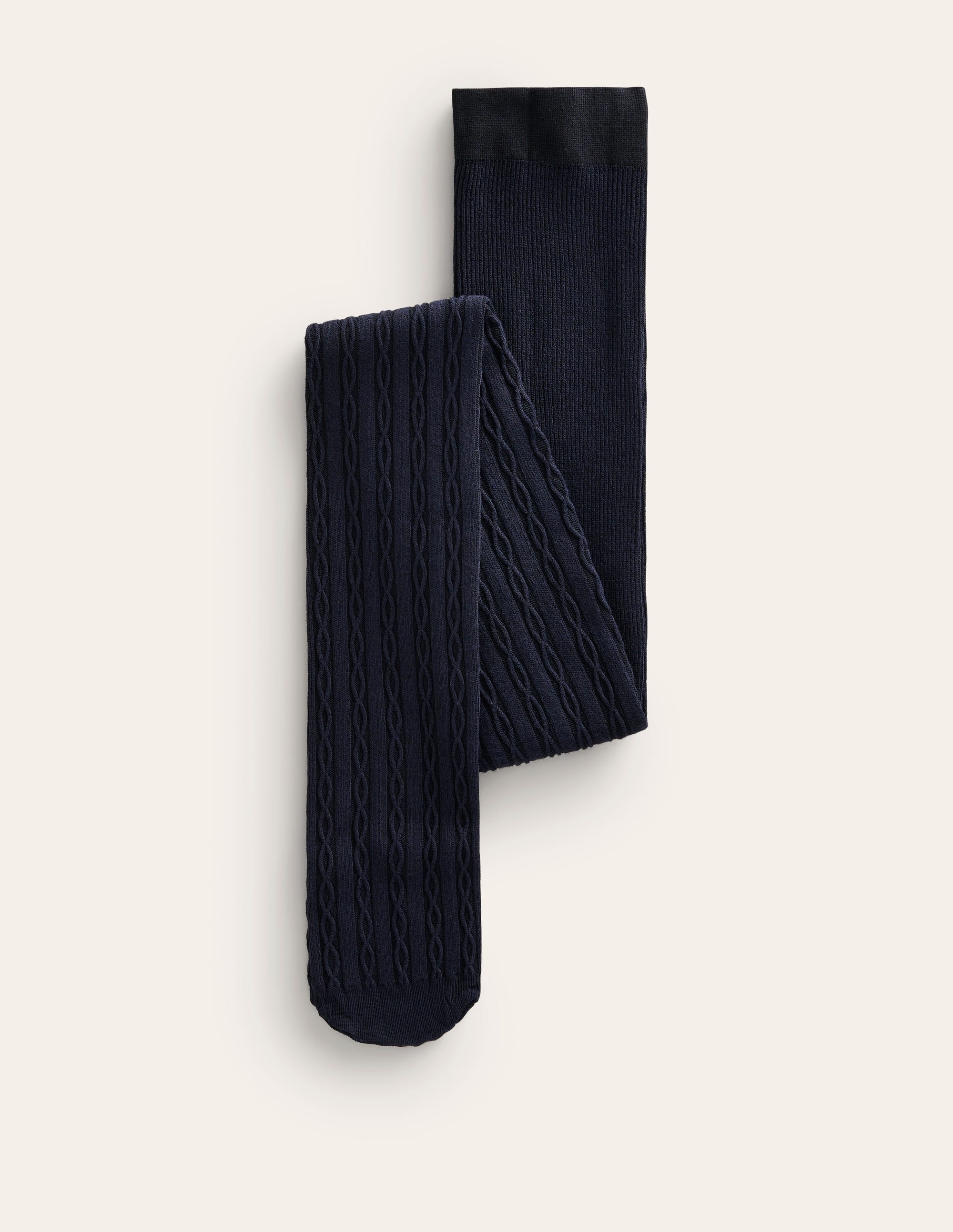 Cable Knit Tights-Navy - Image 1