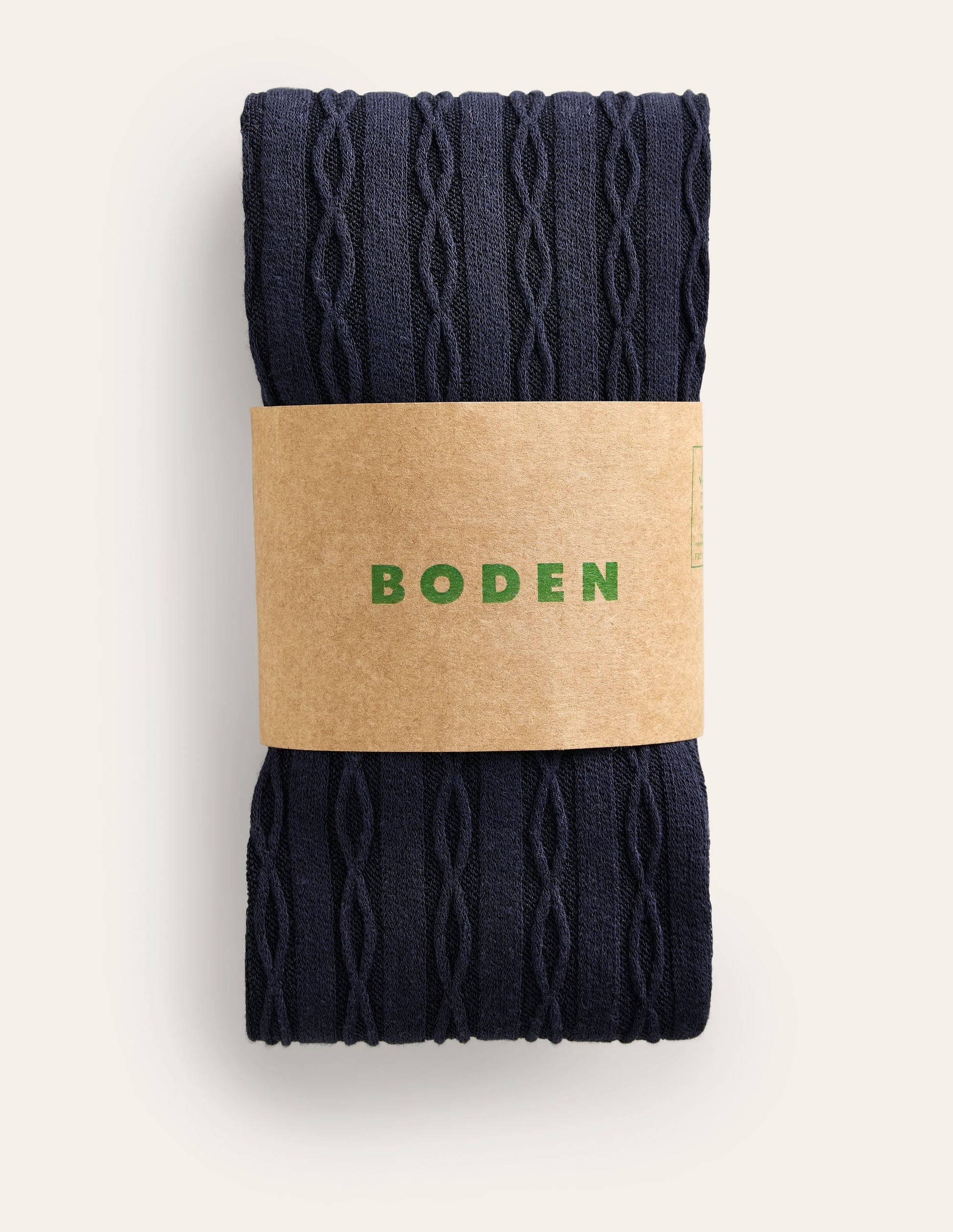 Cable Knit Tights-Navy-3