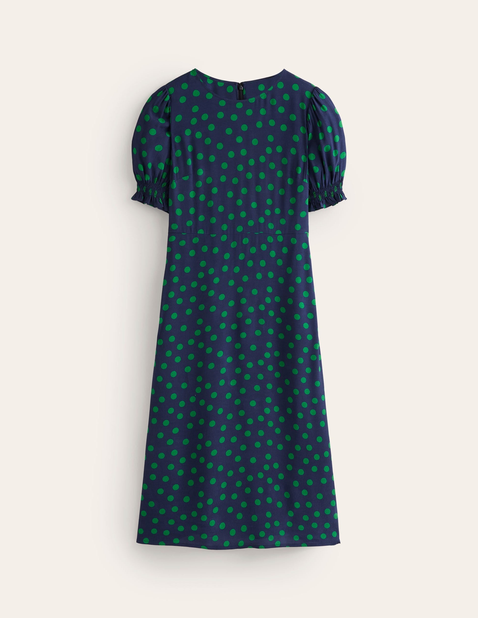 Corinne Midi Tea Dress-Navy, Abstract Dot-5