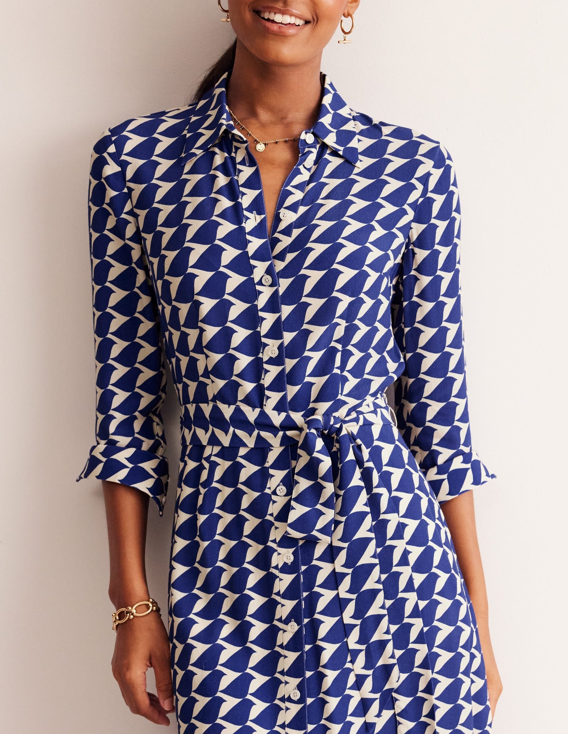 Kate Midi Shirt Dress-Mazarine Blue, Birdie-2