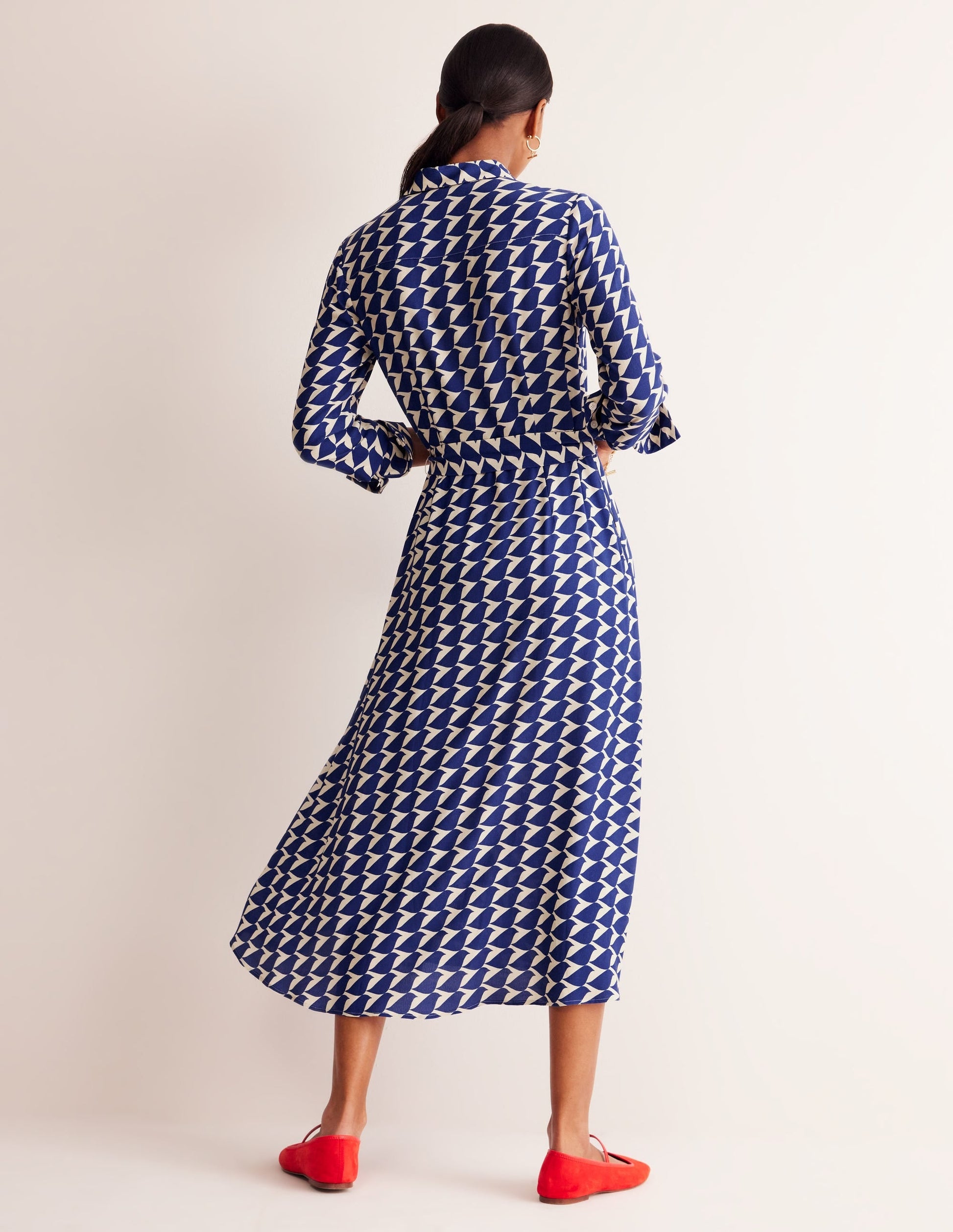 Kate Midi Shirt Dress-Mazarine Blue, Birdie-3