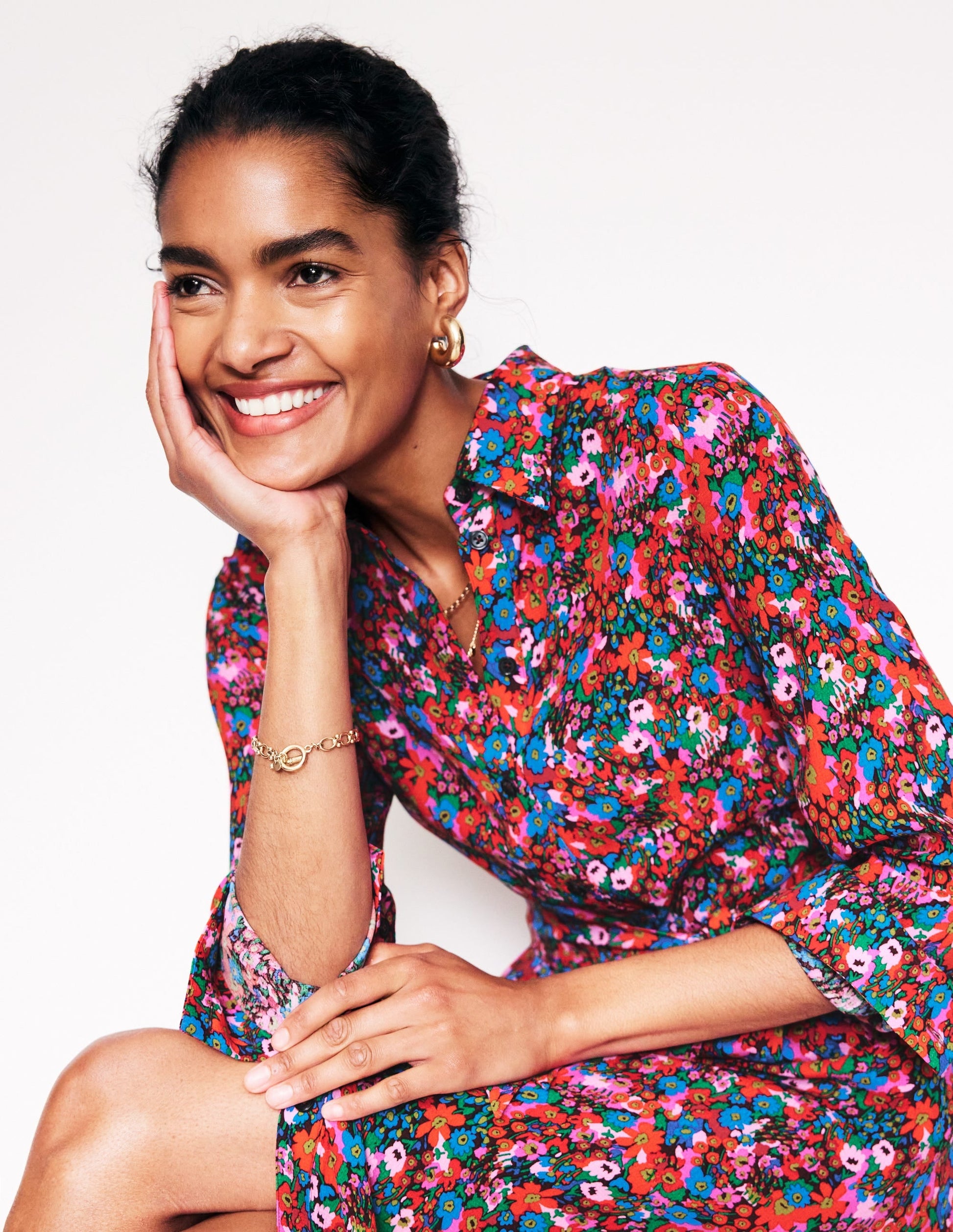 Kate Midi Shirt Dress-Bittersweet, Meadow Pop-1