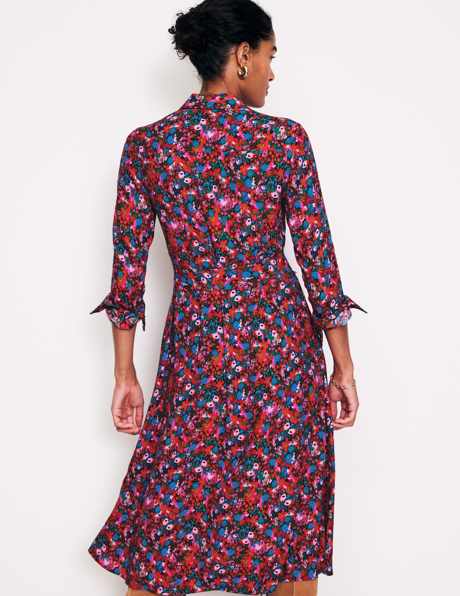 Kate Midi Shirt Dress-Bittersweet, Meadow Pop-3