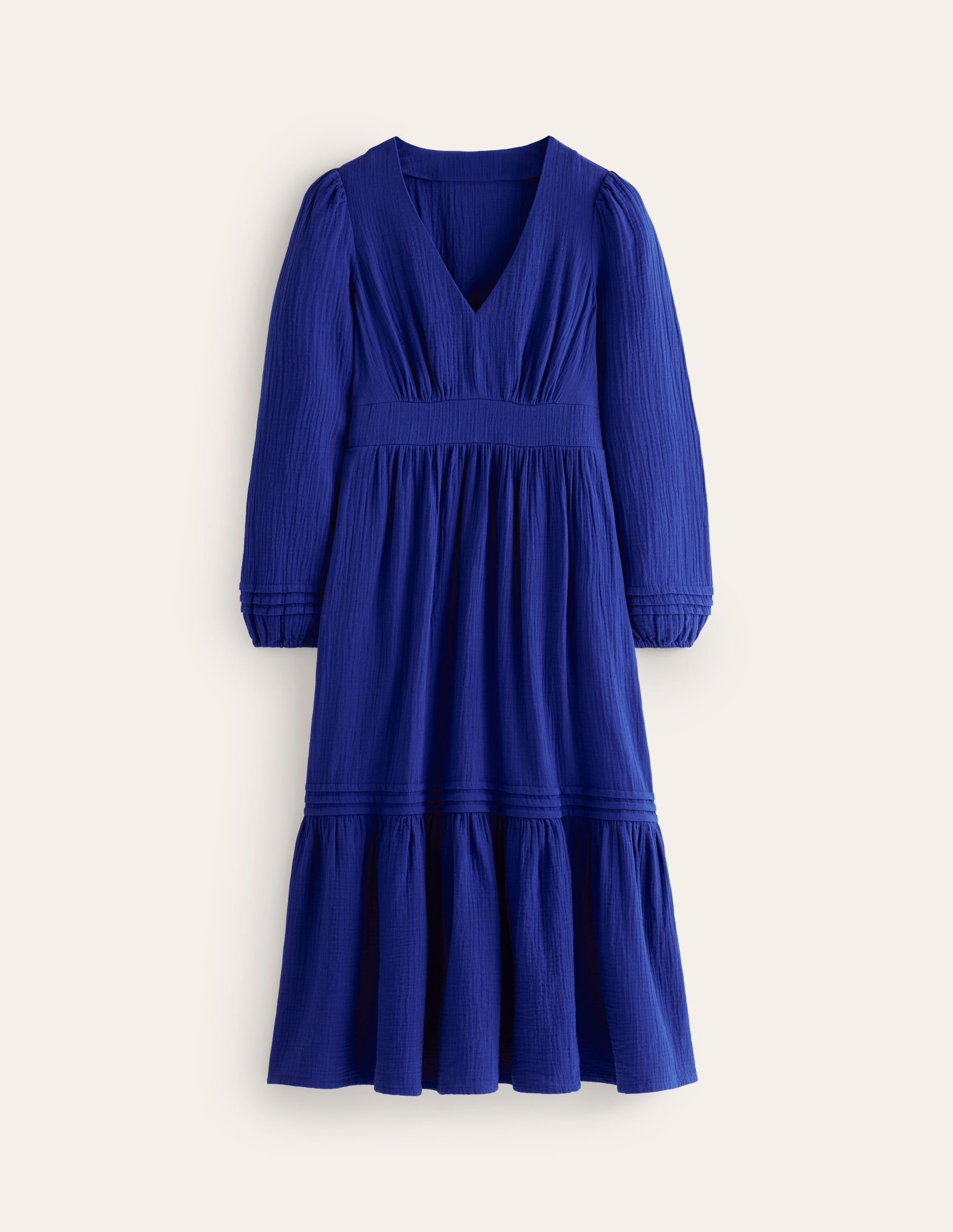 Eve Sleeved Double Cloth Dress-Mazarine Blue - Image 5