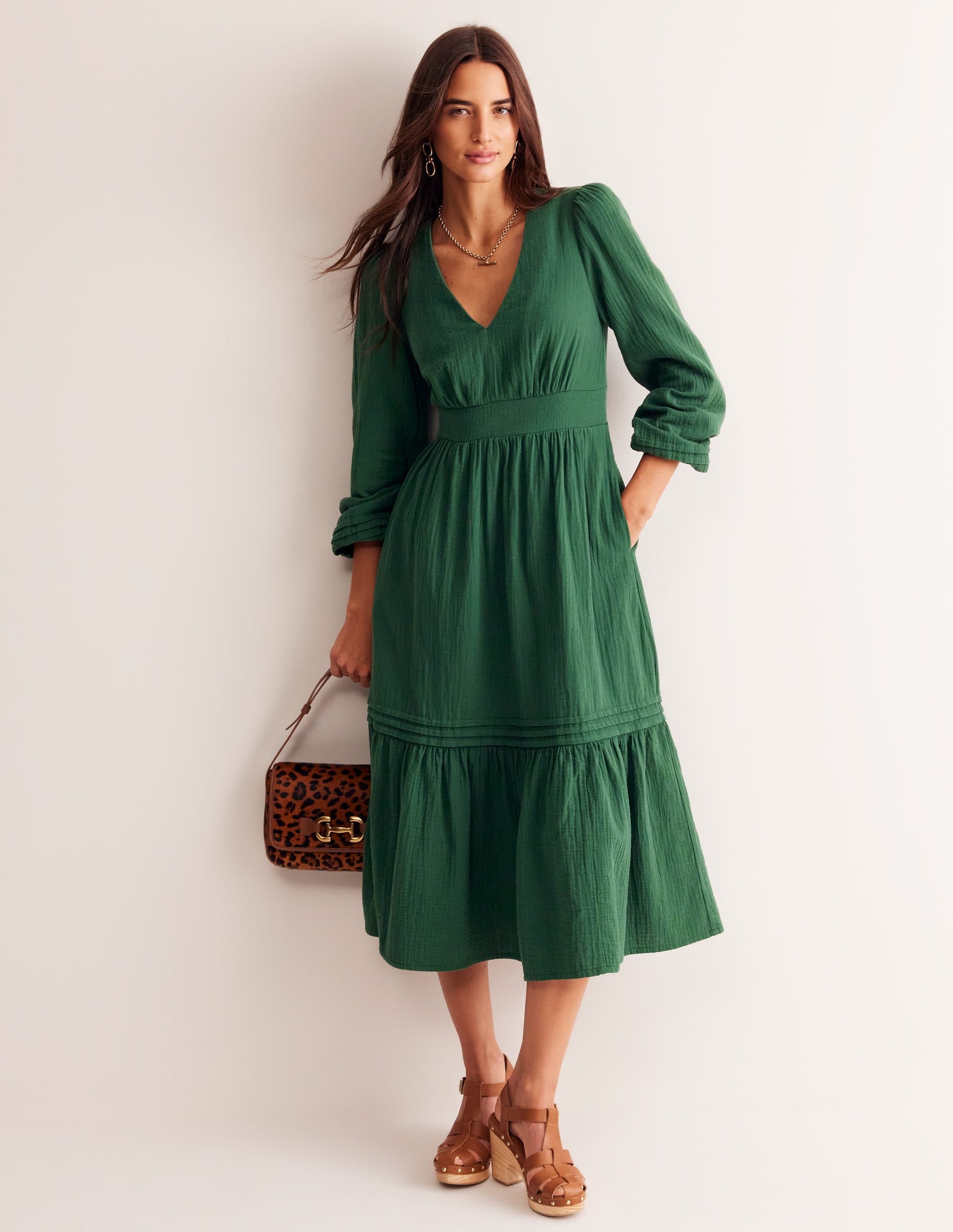 Eve Sleeved Double Cloth Dress-Eden-2