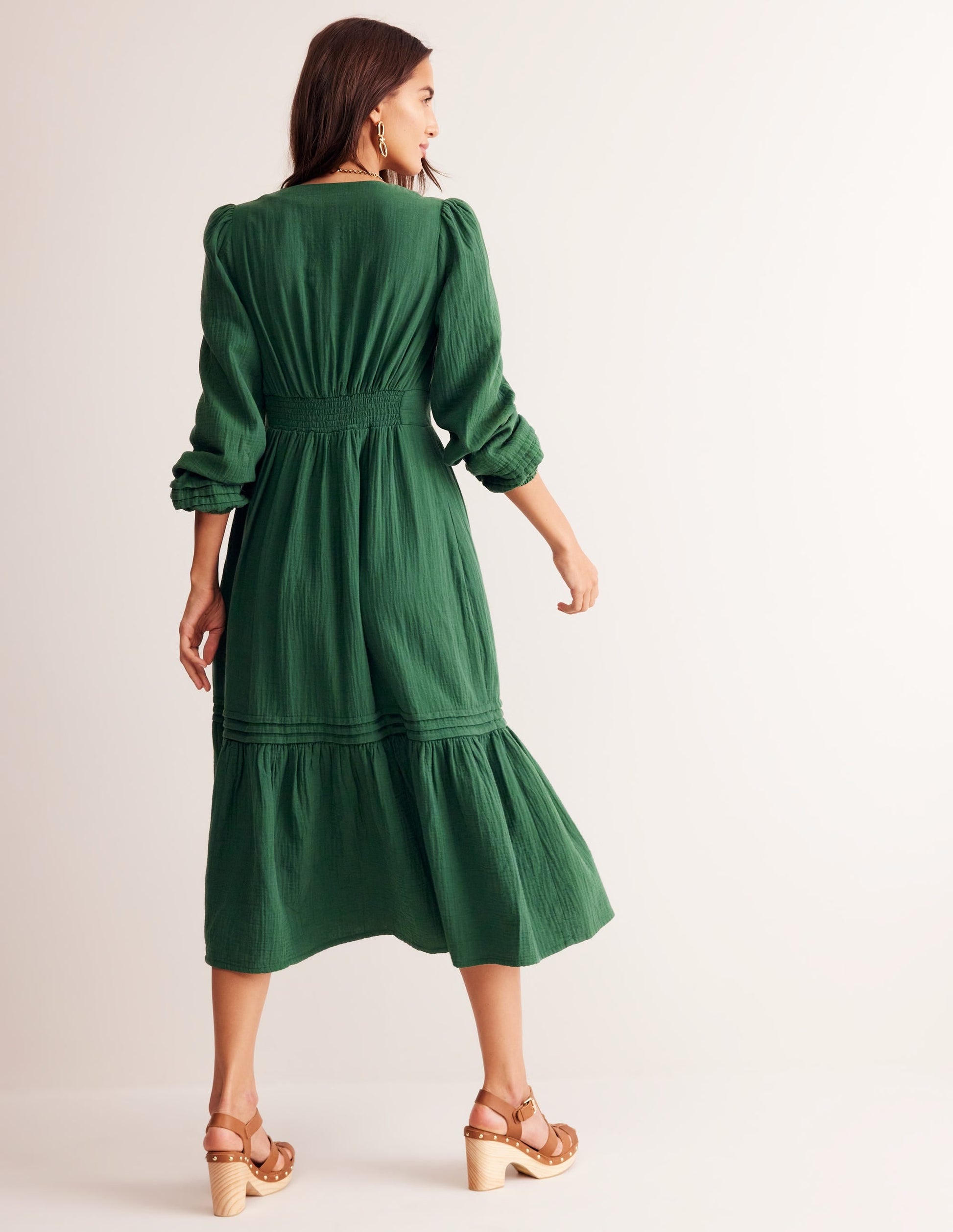 Eve Sleeved Double Cloth Dress-Eden-4