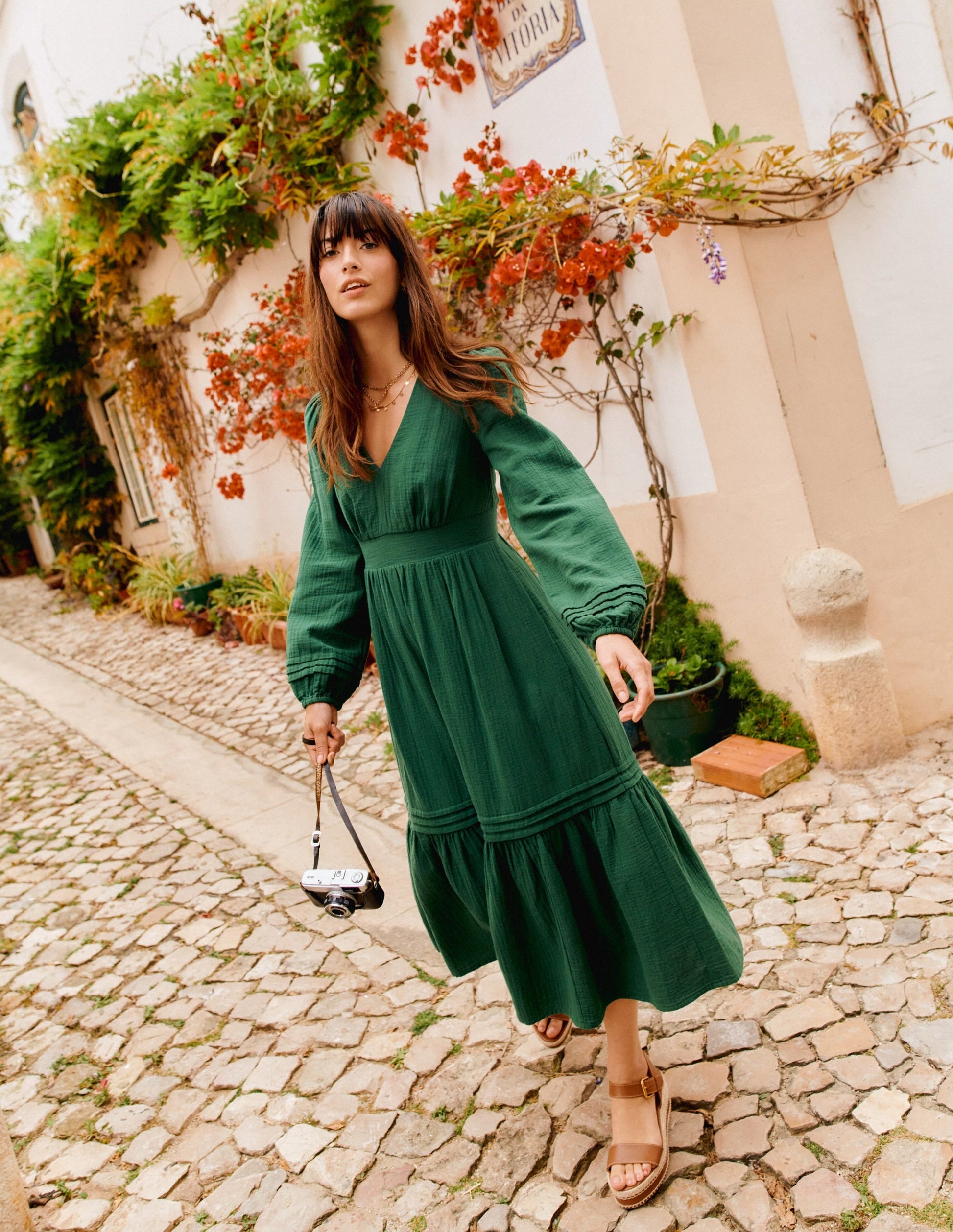 Eve Sleeved Double Cloth Dress-Eden-5