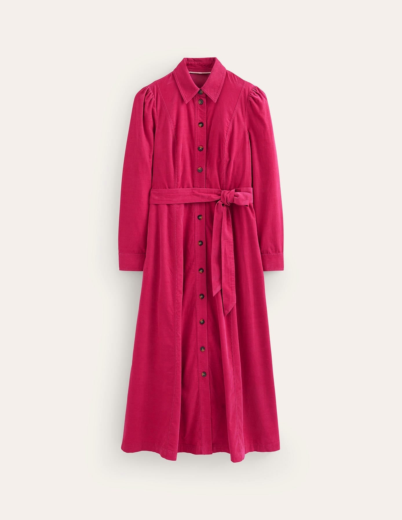 Aubrey Cord Midi Shirt Dress-Cherries Jubilee-1