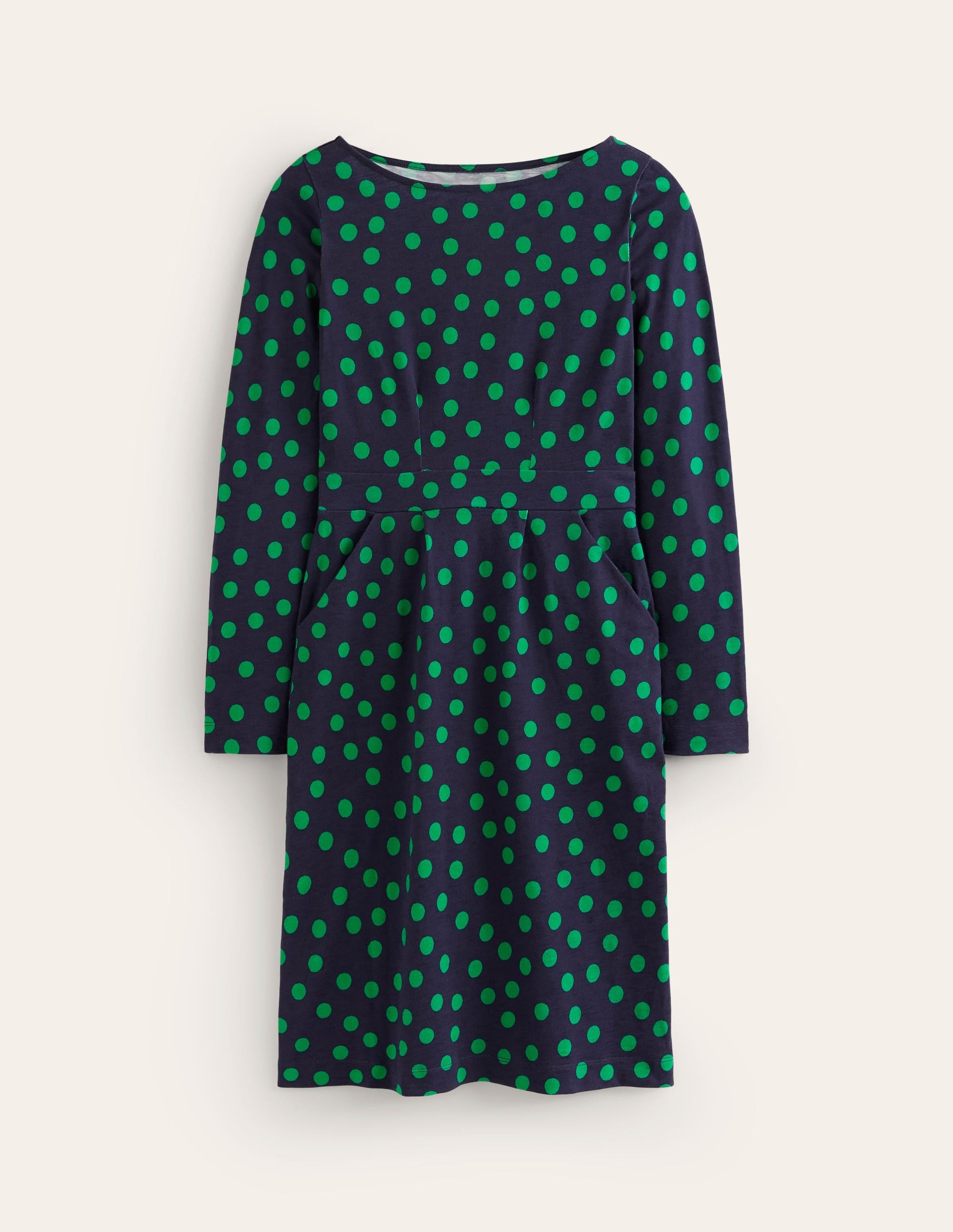 Florrie Long Sleeve Dress-Navy, Abstract Dot-5