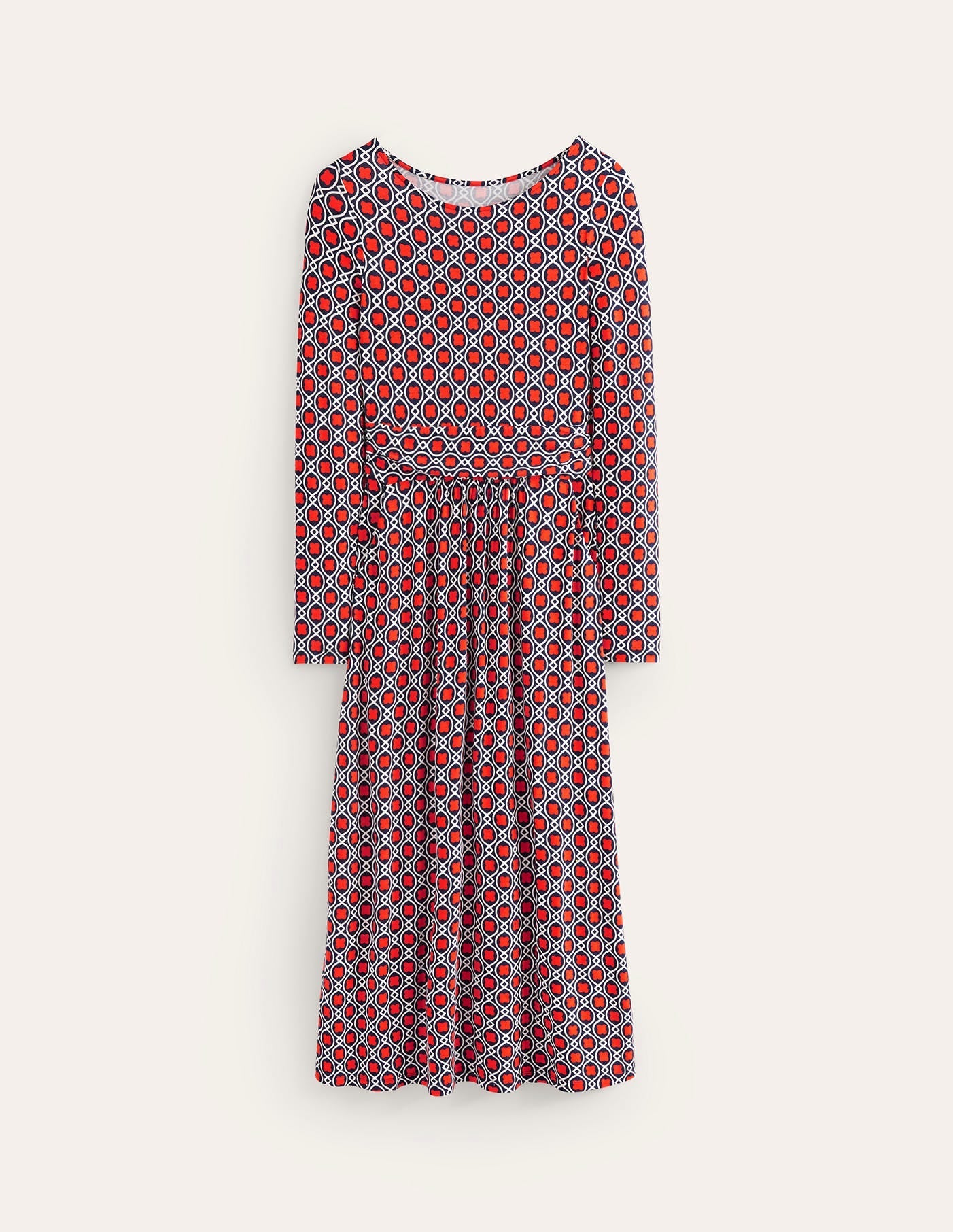 Amelie Long Sleeve Midi Dress-Blaze Orange, Clover Terrace-5