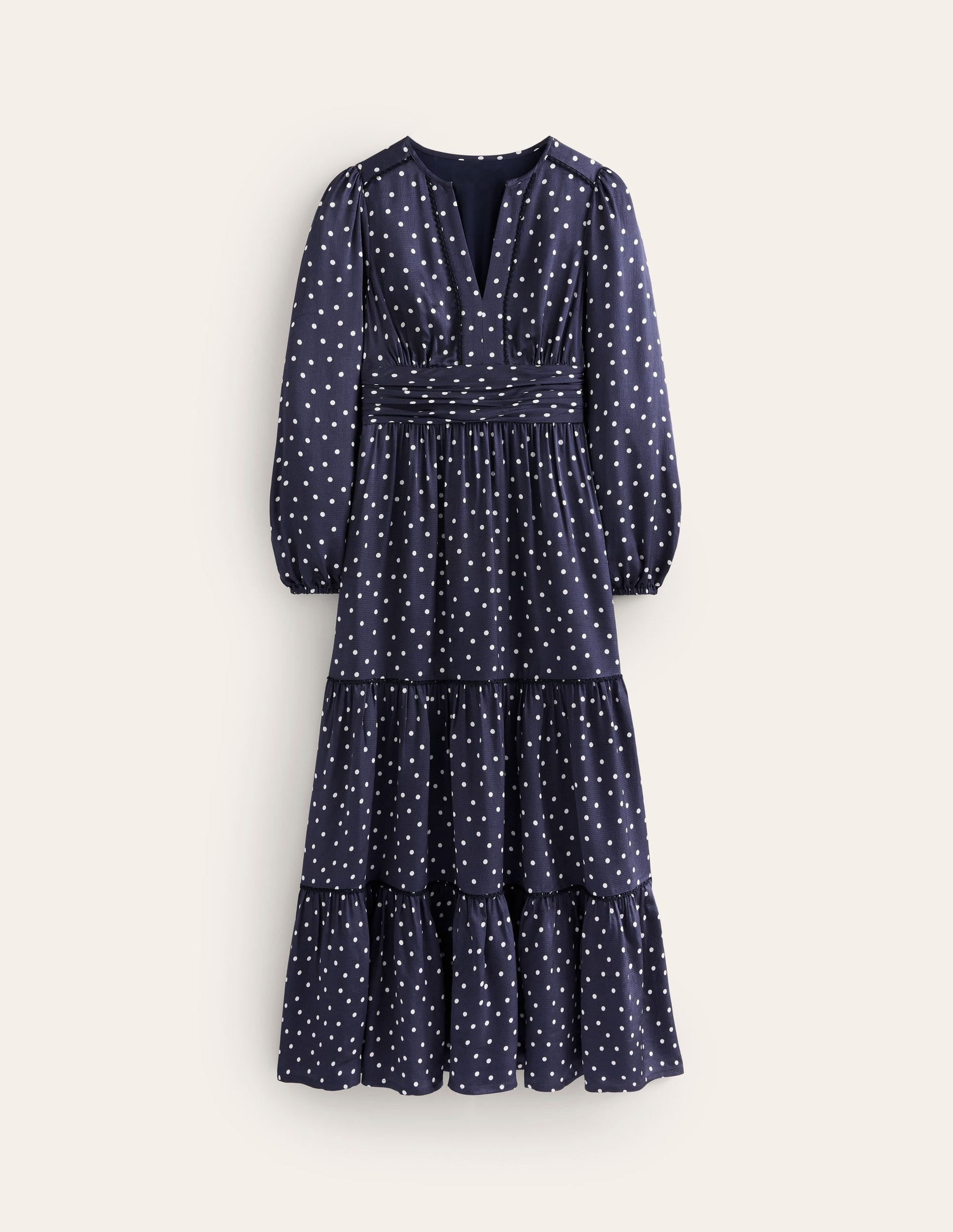 Pippa Satin Maxi Dress-Navy, Sparse Spot-5