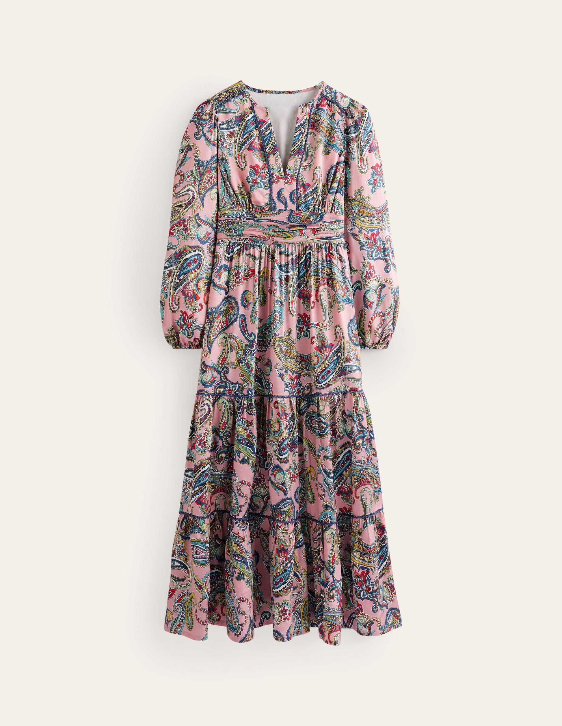 Pippa Satin Maxi Dress-Charm Pink, Opulent Paisley-6