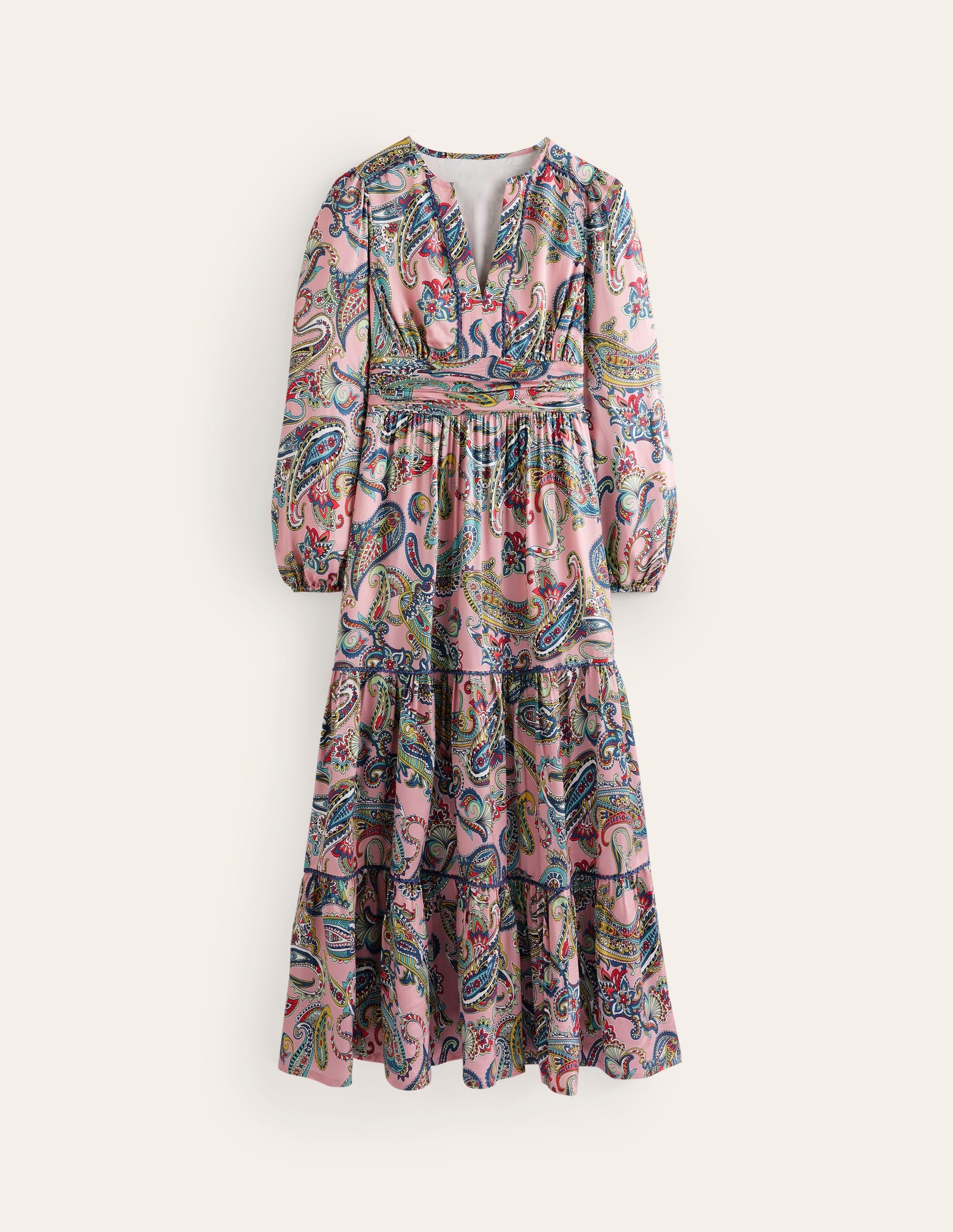 Pippa Satin Maxi Dress-Charm Pink, Opulent Paisley - Image 6
