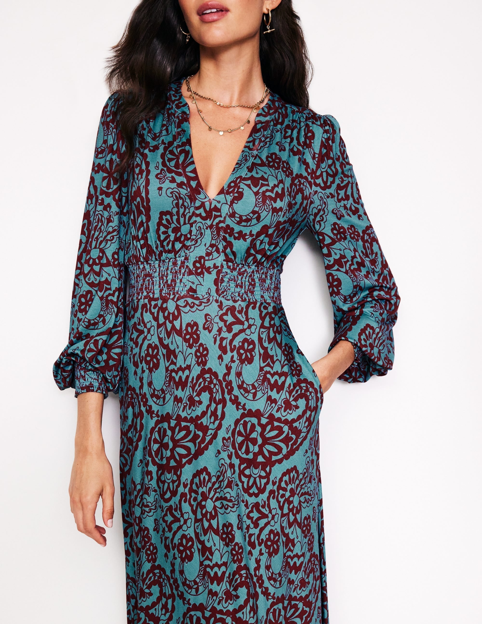 Ivy Smocked Midi Dress-DO NOT USE - Image 2