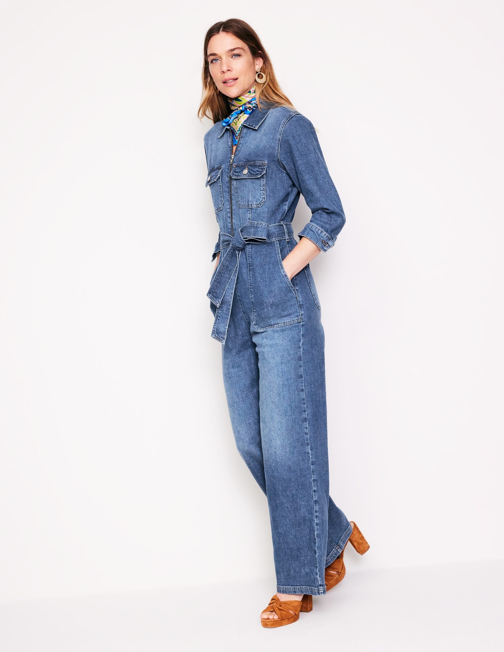 Denim Utility Jumpsuit-Mid Vintage - Image 2