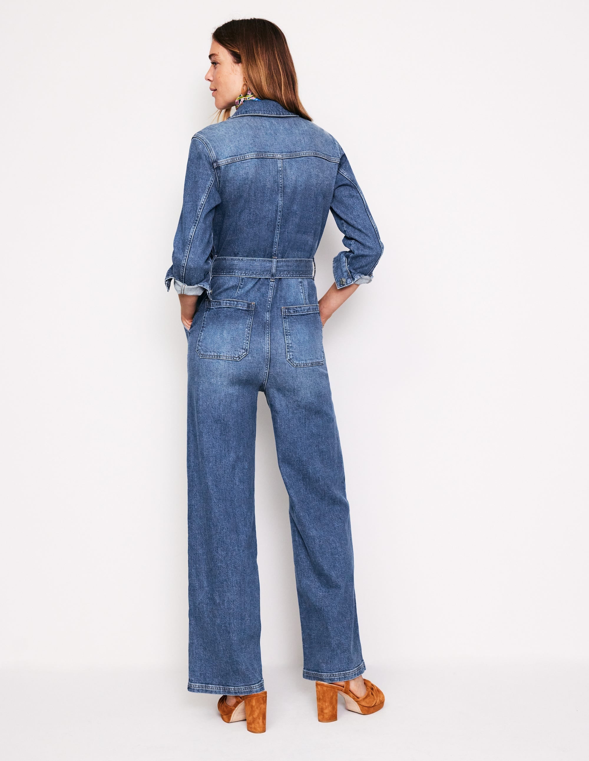 Denim Utility Jumpsuit-Mid Vintage - Image 4