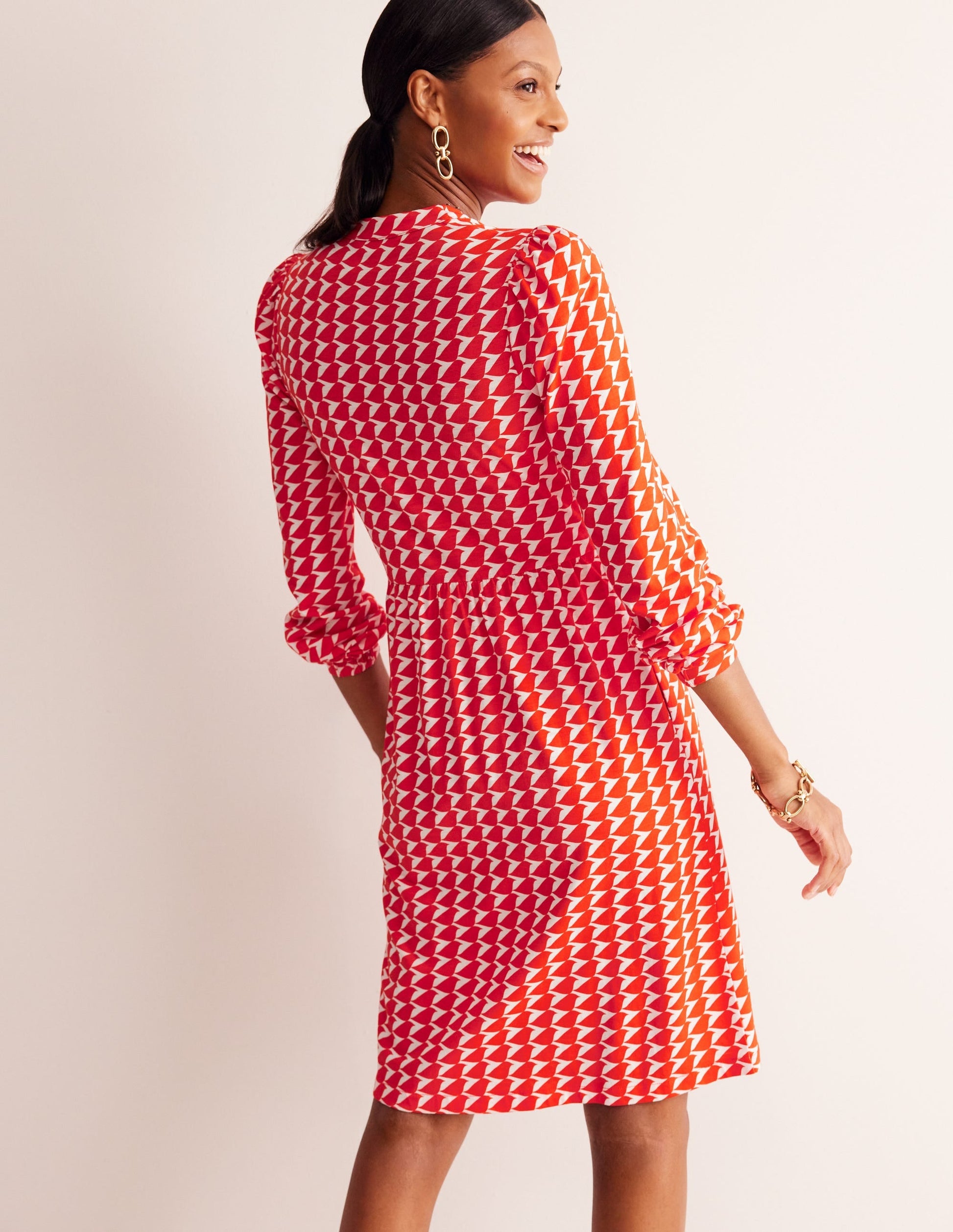 Naomi Relaxed Jersey Dress-Blaze Orange, Birdie-3