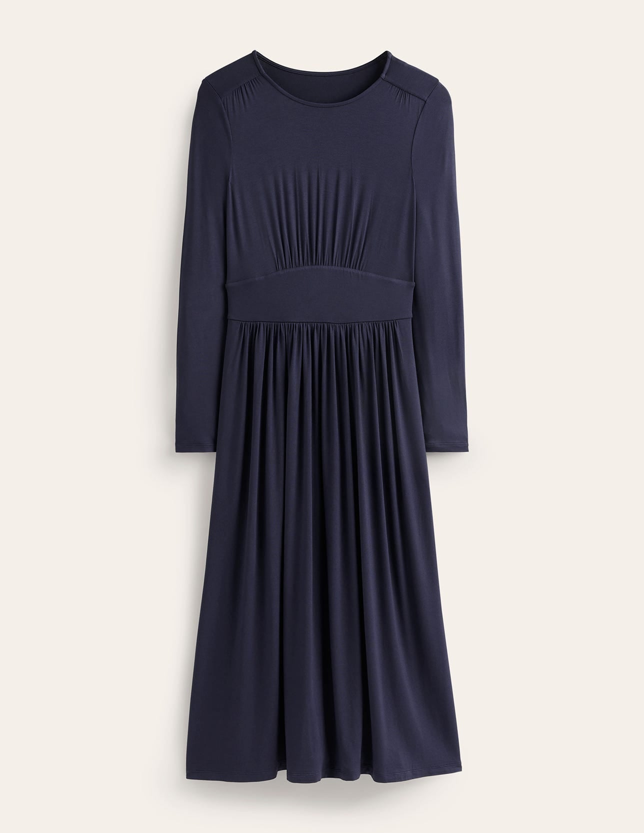 Thea Long Sleeve Jersey Dress-Navy-5
