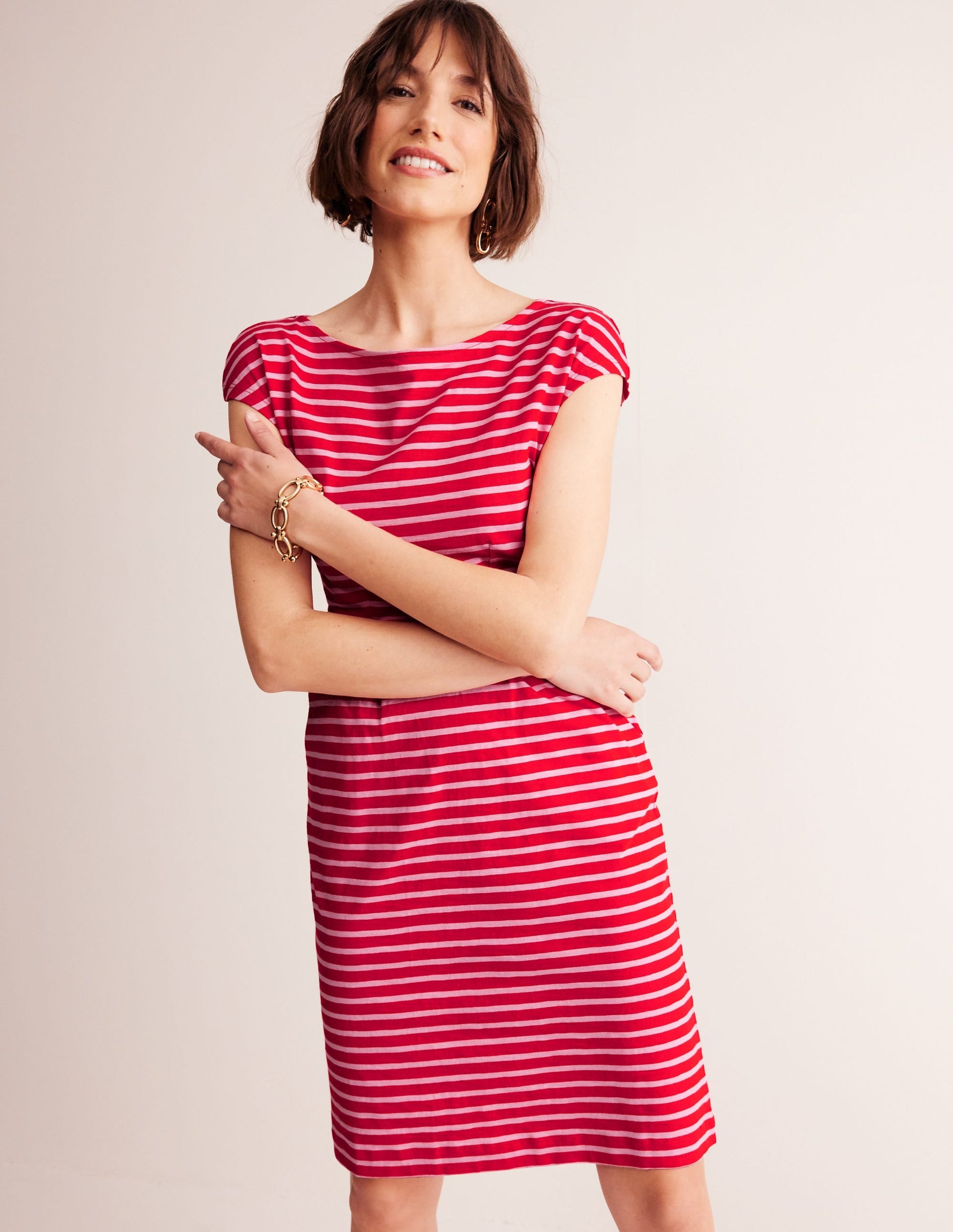 Florrie Jersey Dress-Rouge, Lilac Stripe-4