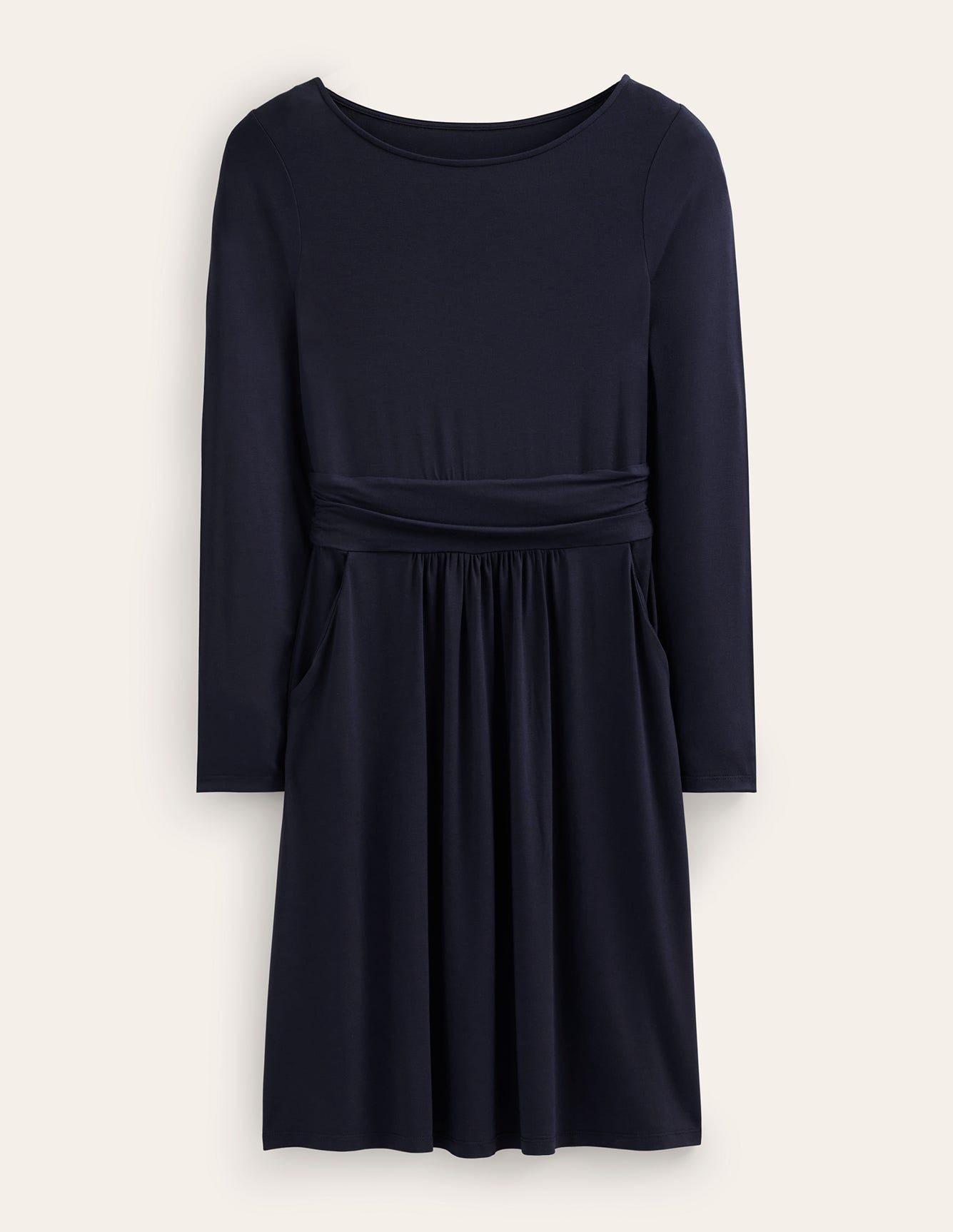 Amelie Long Sleeve Dress-Navy-5