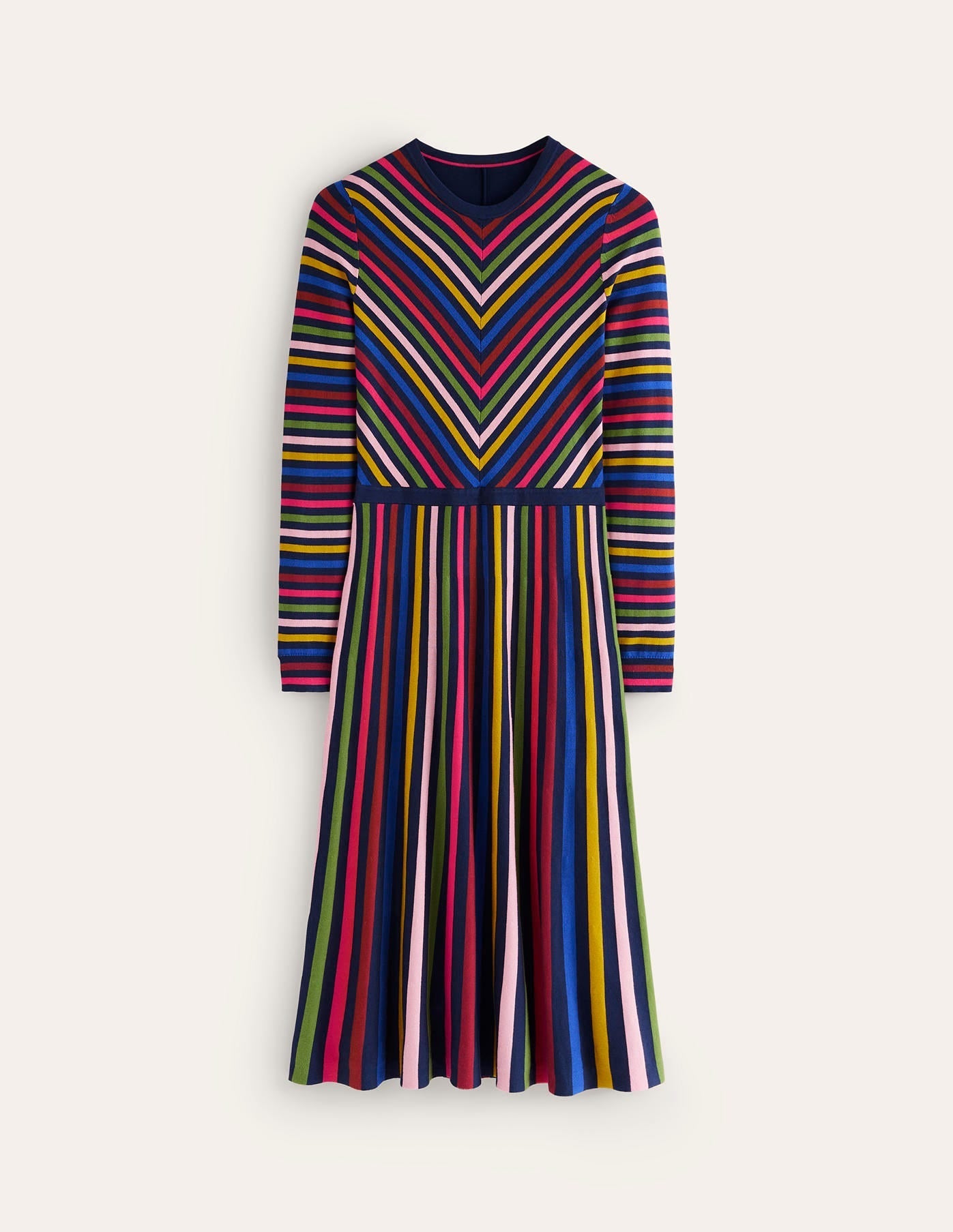 Maria Knitted Midi Dress-Multistripe - Image 5