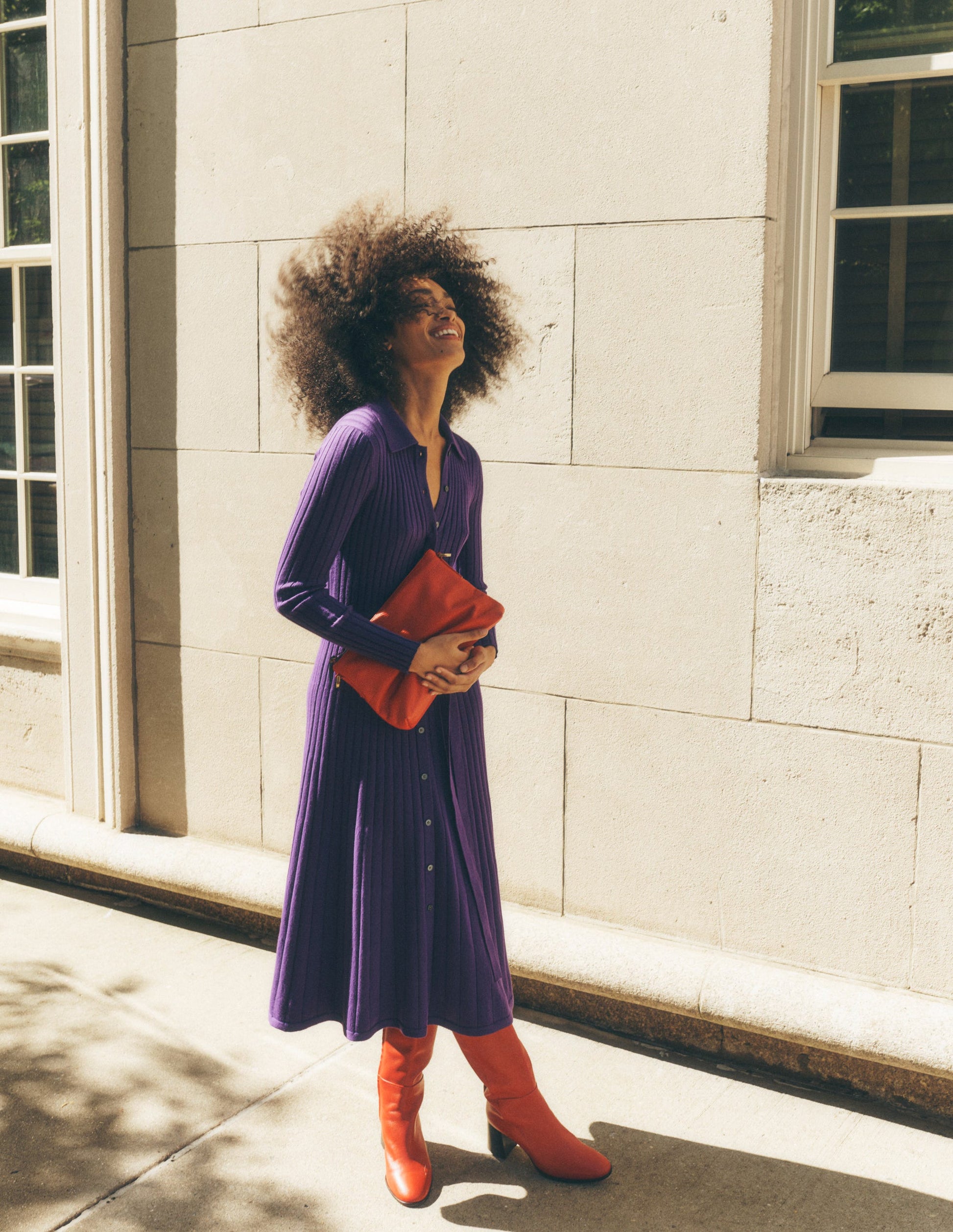 Rachel Knitted Shirt Dress-Amethyst-5