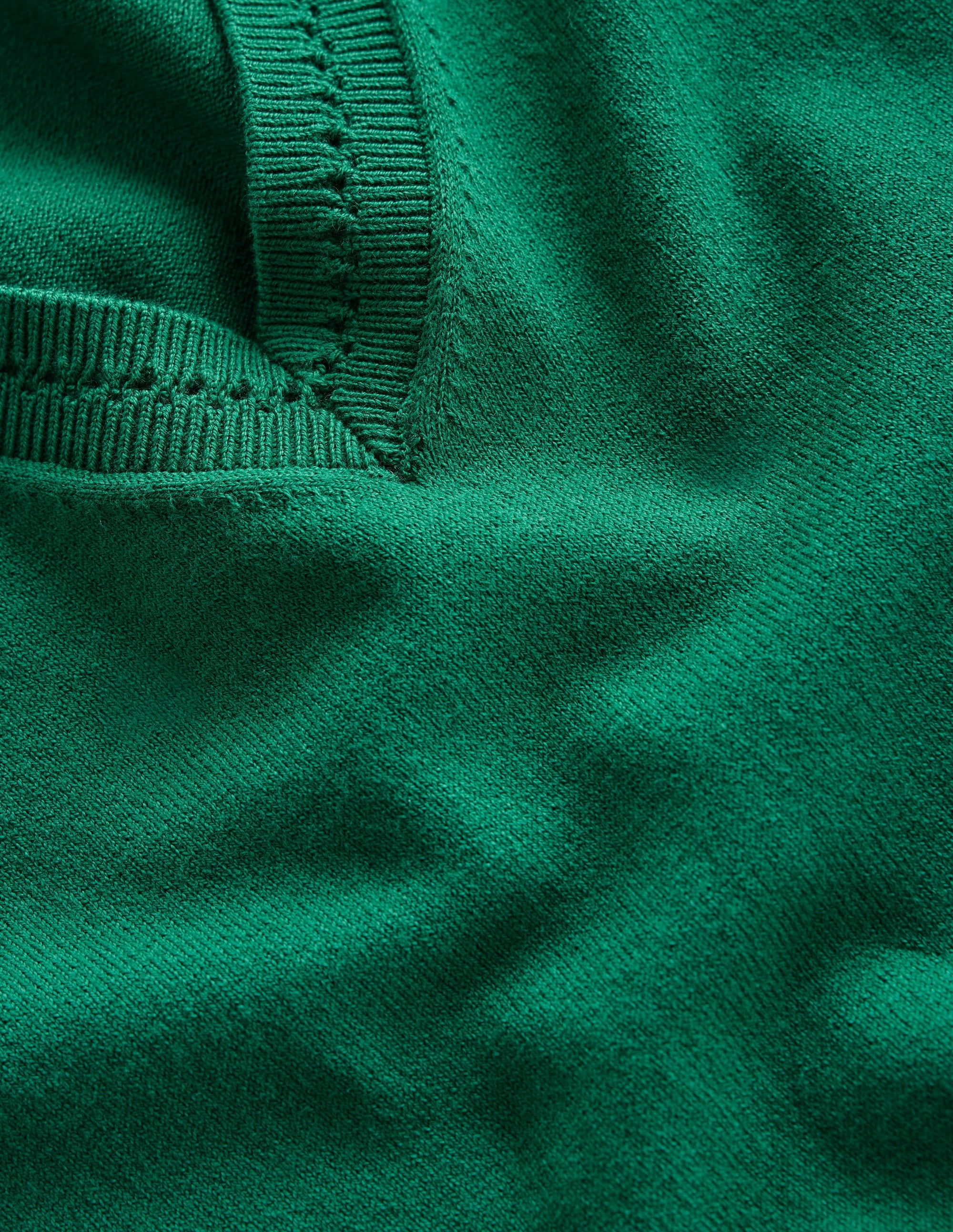 Catriona Cotton V-Neck Jumper-Malachite Green - Image 6