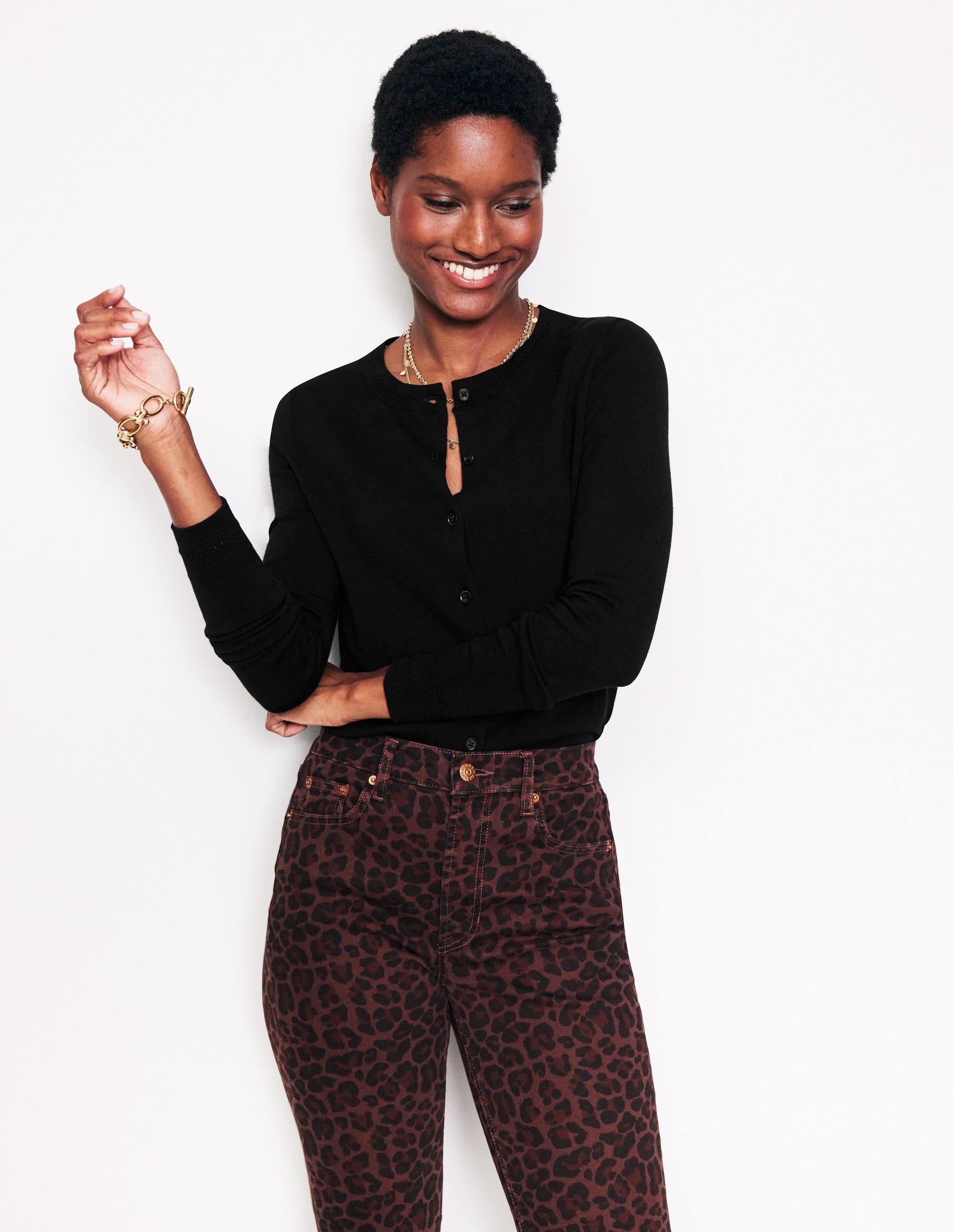 Catriona Cotton Cardigan-Black - Image 1