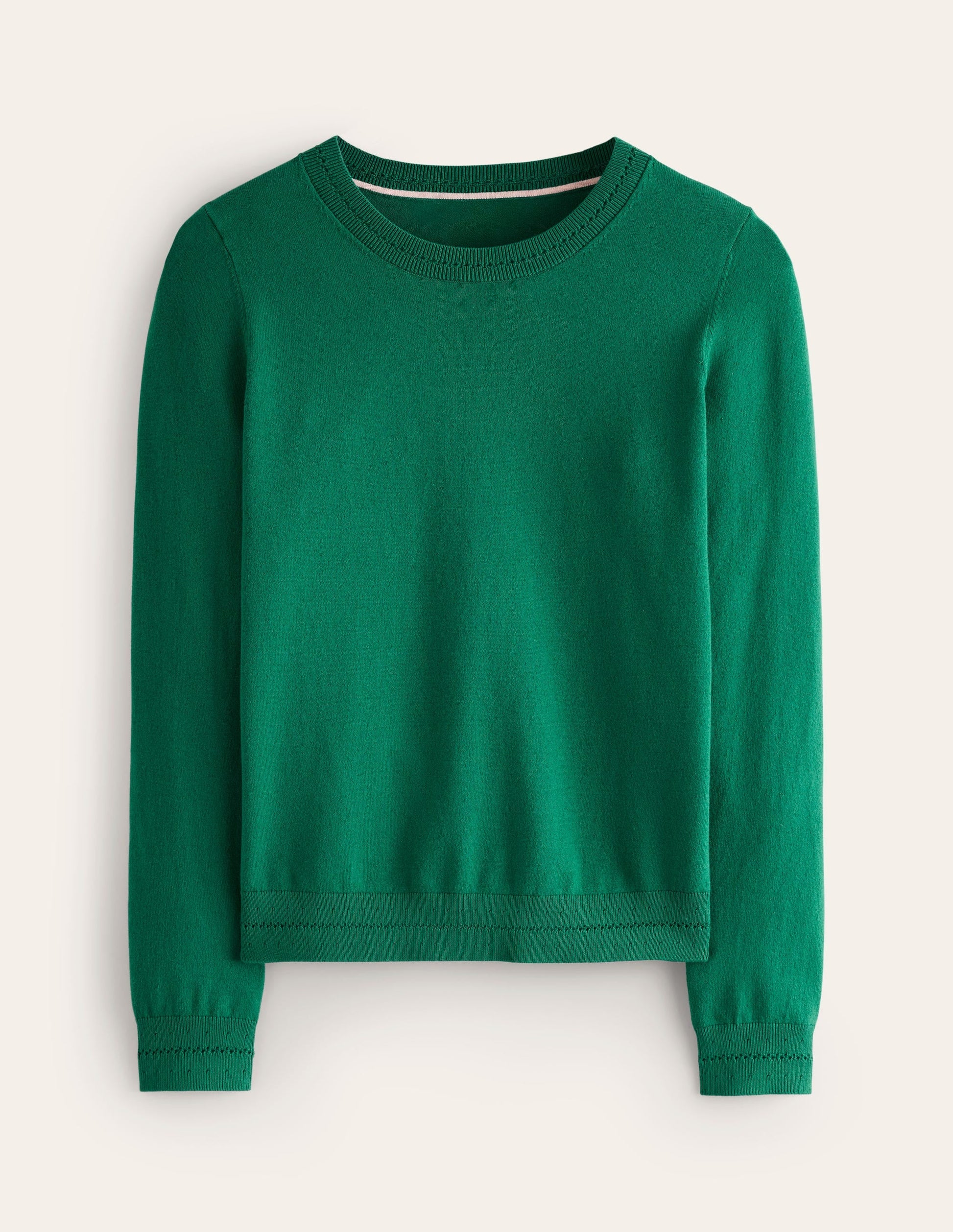 Catriona Cotton Crew Jumper-Malachite Green-5
