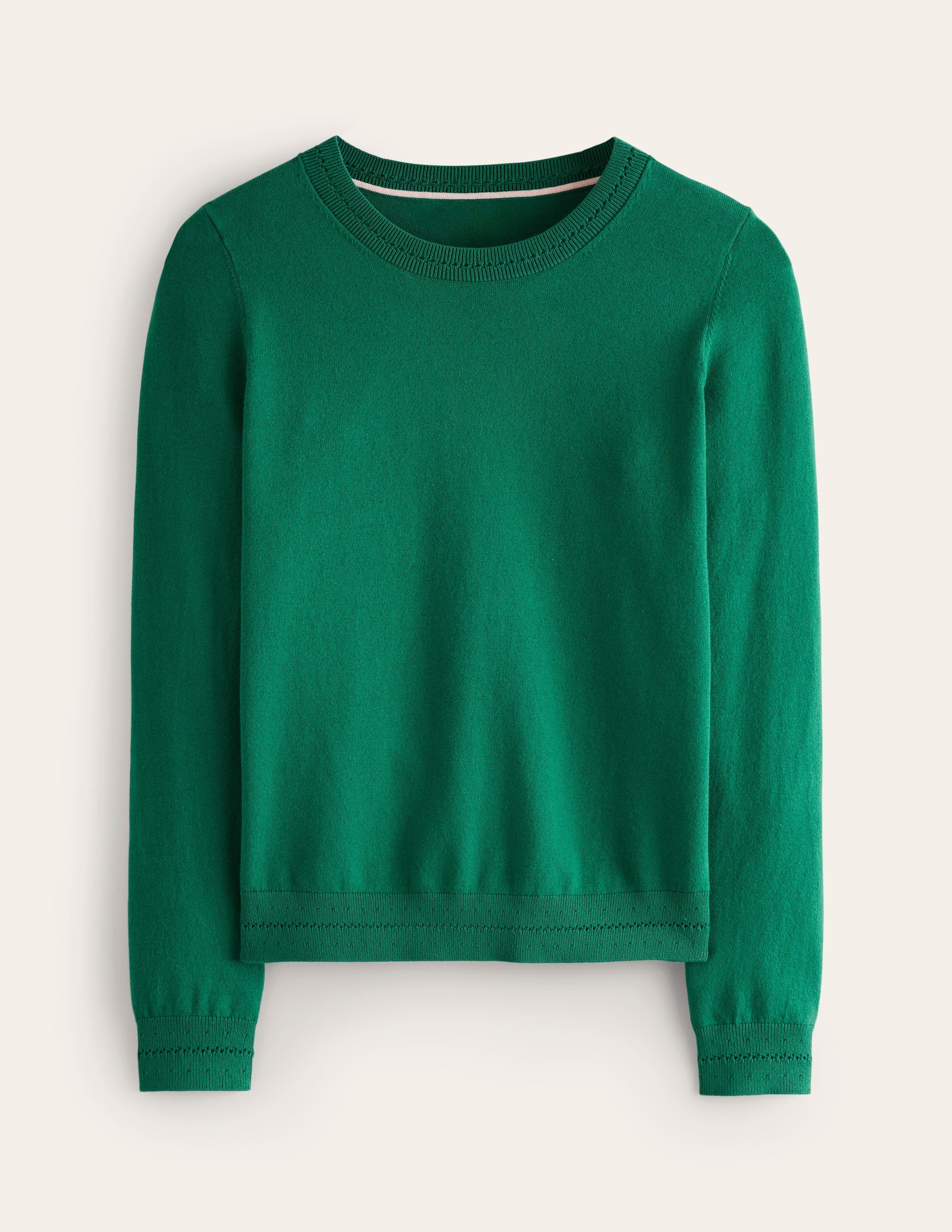 Catriona Cotton Crew Jumper-Malachite Green - Image 5