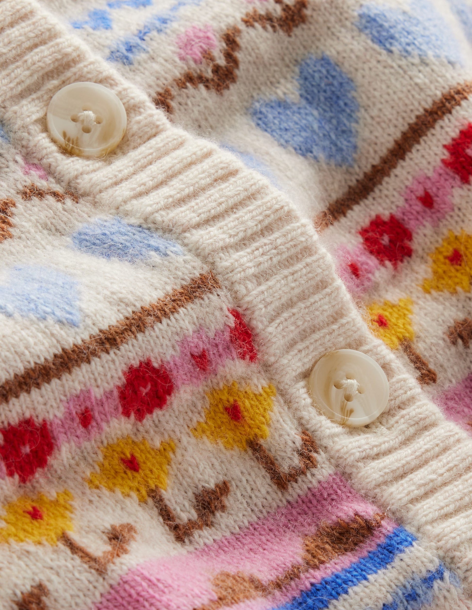 Edie Fair Isle Cardigan-Oatmeal Melange, Heart Flower-10