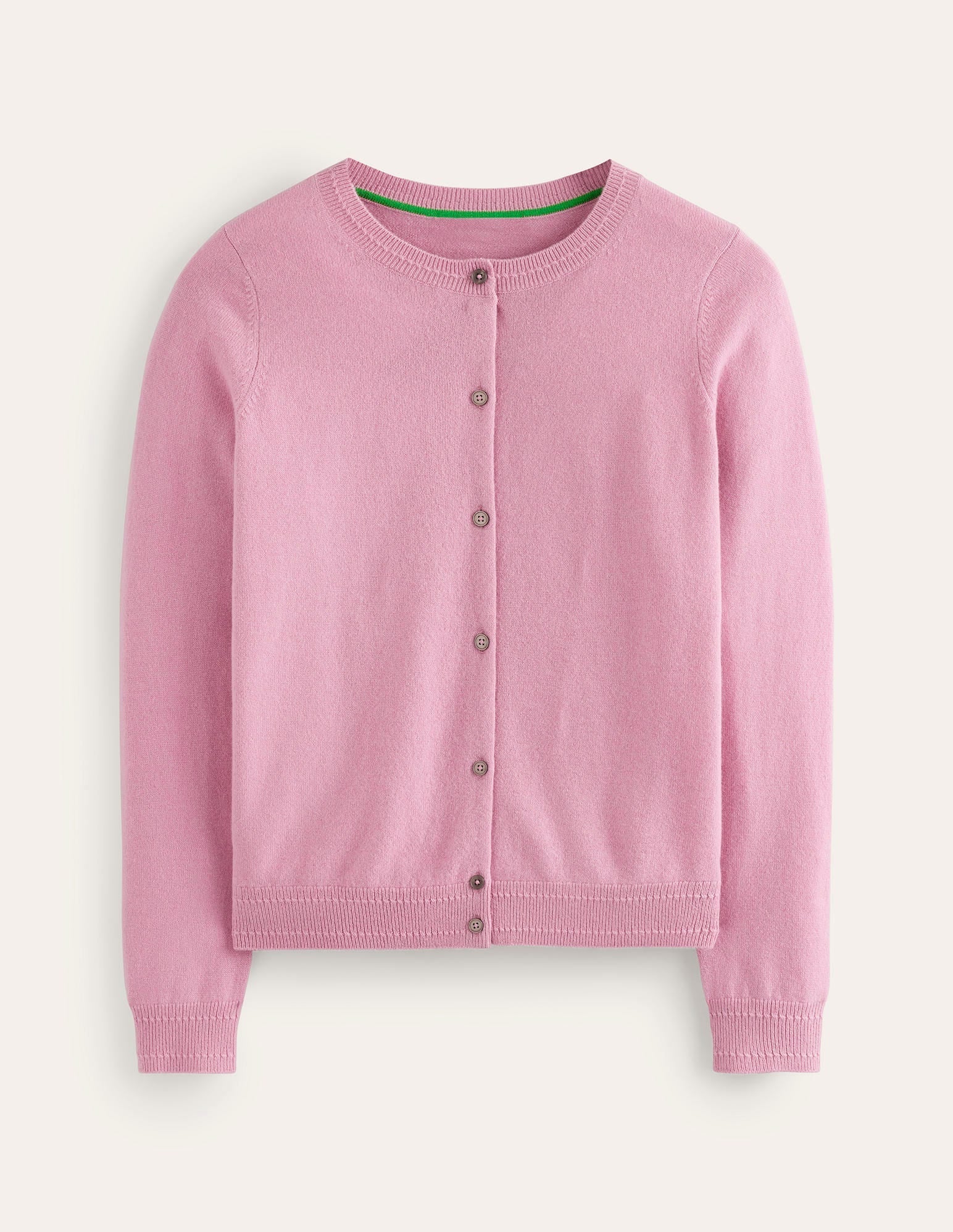 Eva Cashmere Crew Cardigan-Old Rose Pink-5