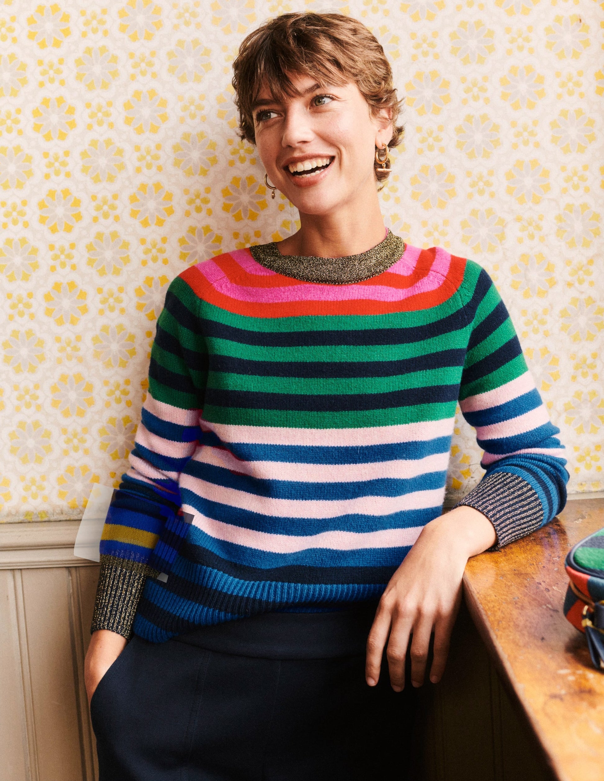 Olivia Merino Jumper-Multi, Rainbow Stripe-7
