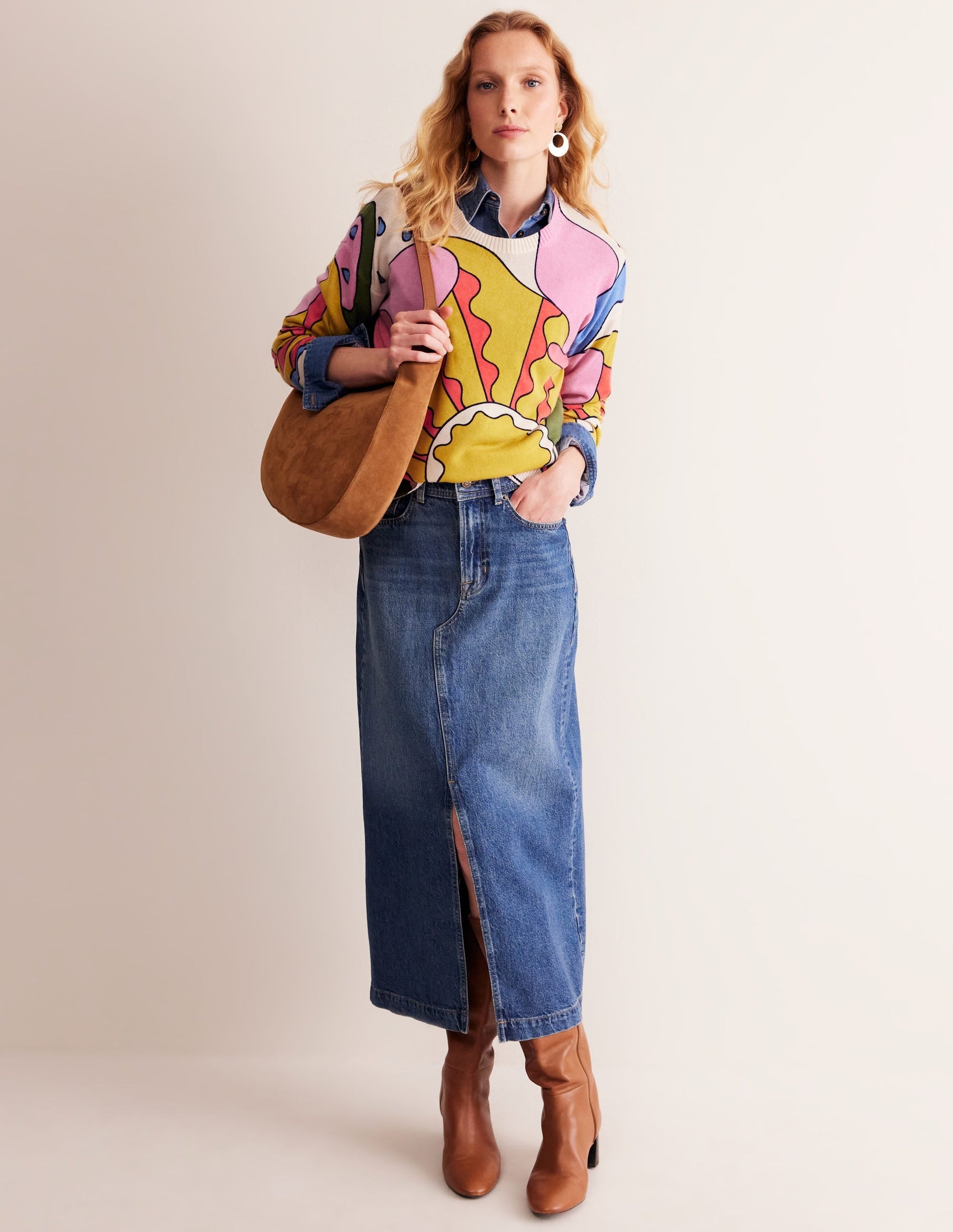 Lydia Cashmere Jumper-Multi, Sunshine-6