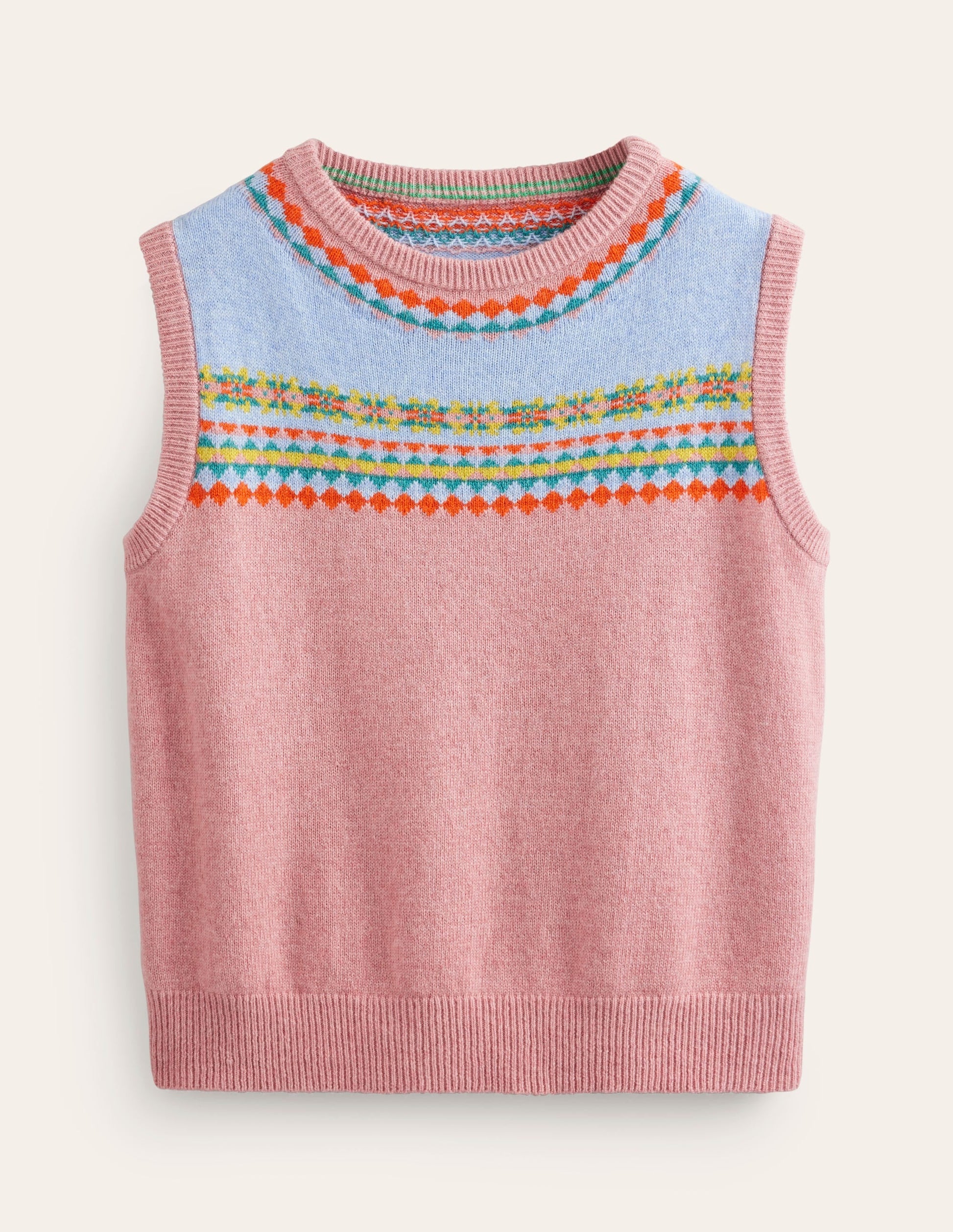 Edie Fair Isle Tank-Pink Fair Isle-9