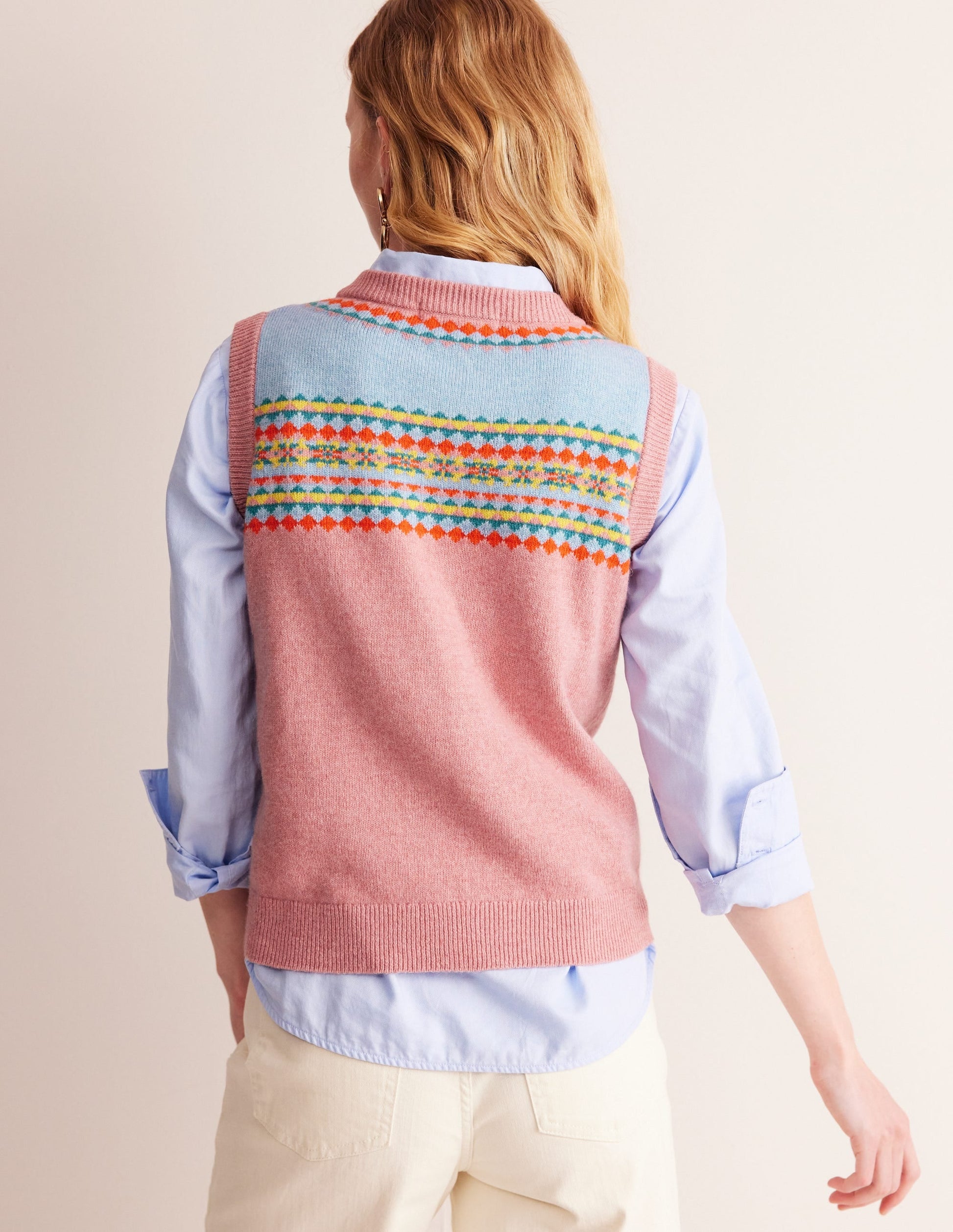 Edie Fair Isle Tank-Pink Fair Isle-3