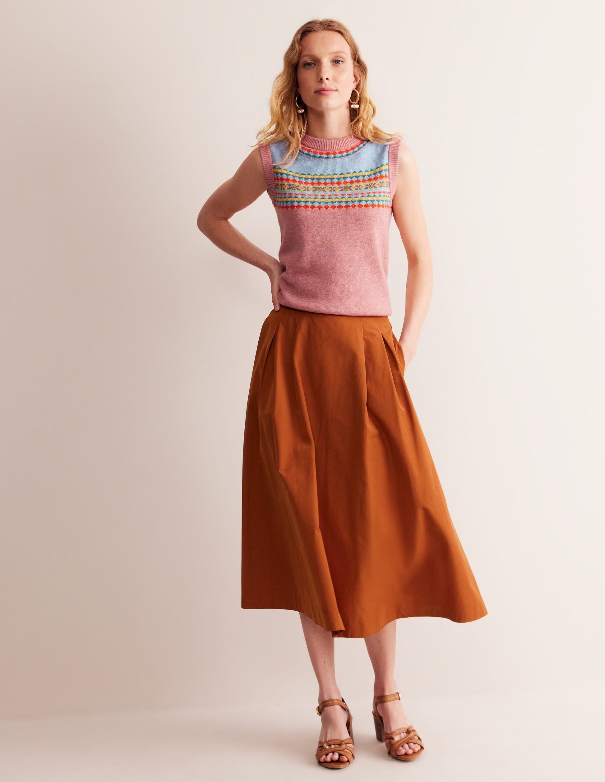 Edie Fair Isle Tank-Pink Fair Isle-5