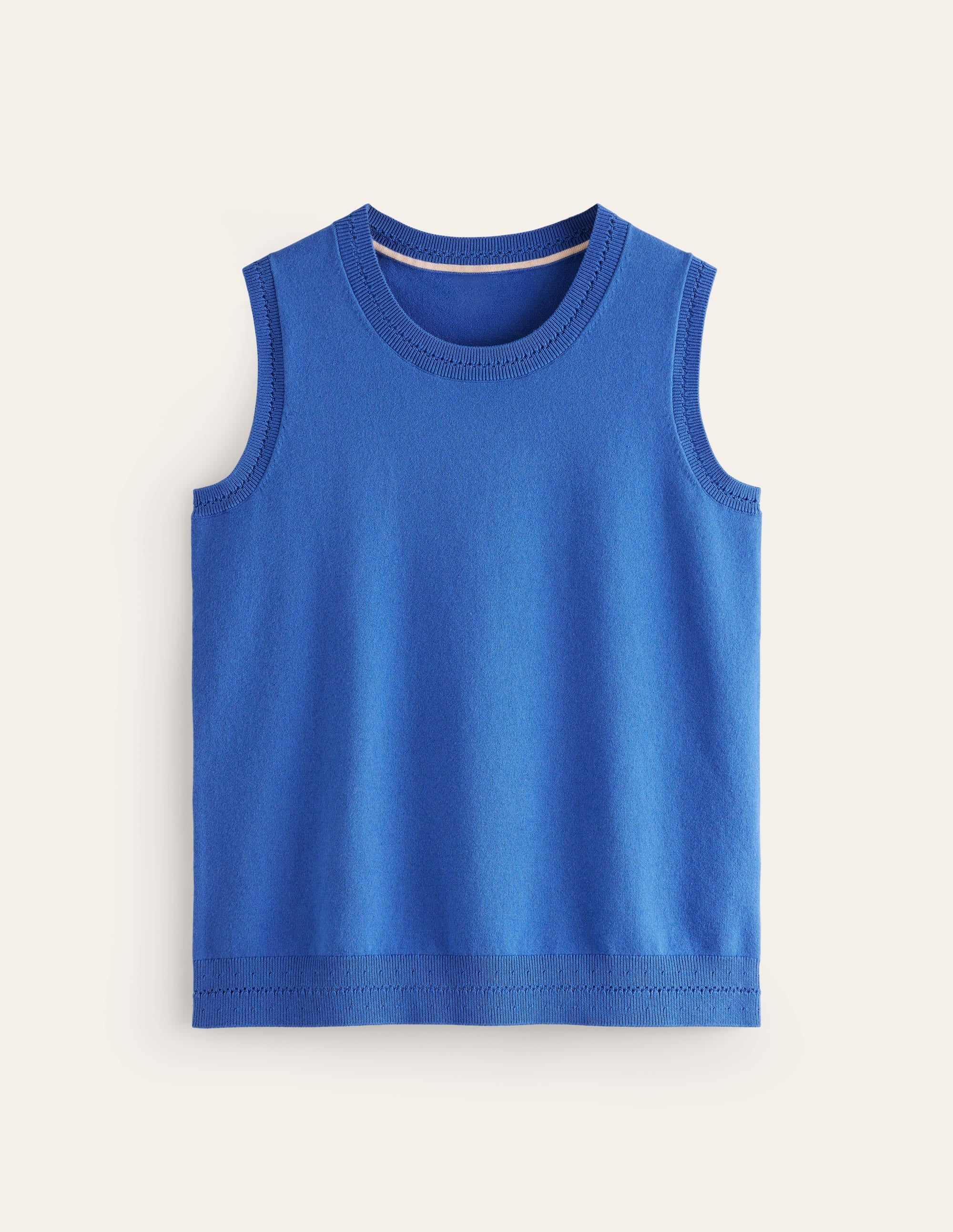 Catriona Crew Neck Cotton Tank-Blue Jay - Image 6