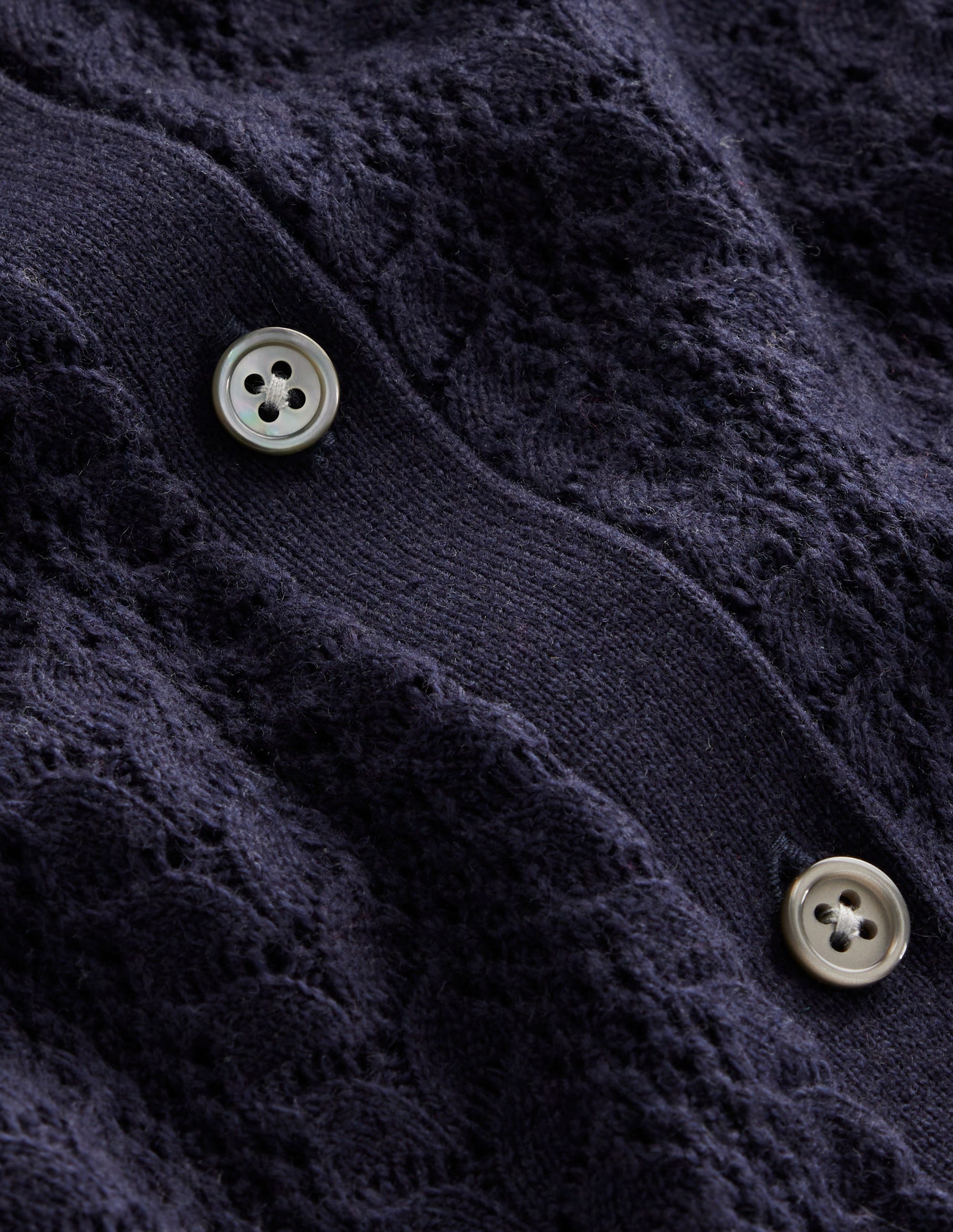 Tia Pointelle Frilled Cardigan-Navy-6