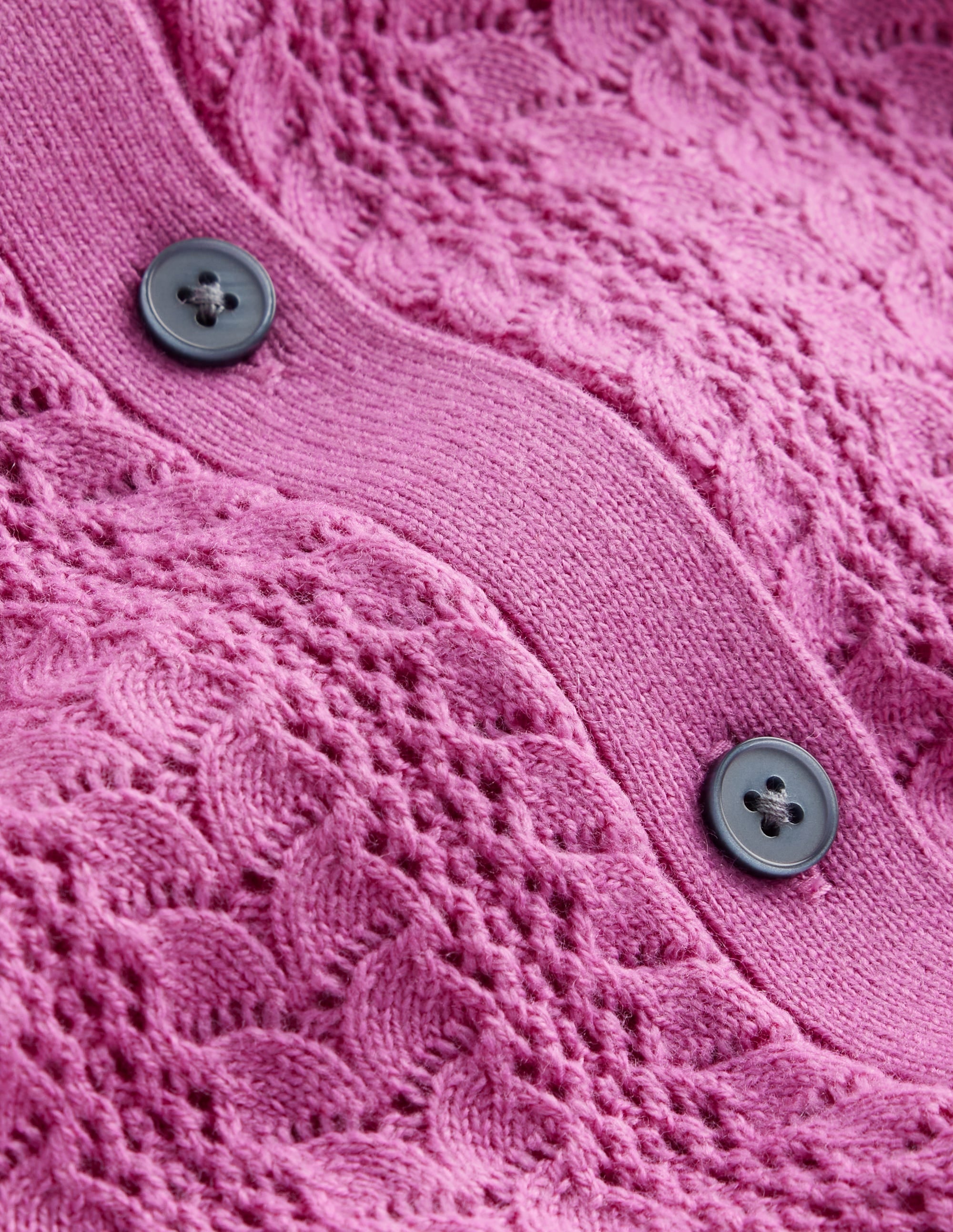 Tia Pointelle Frilled Cardigan-Foxglove Purple - Image 6
